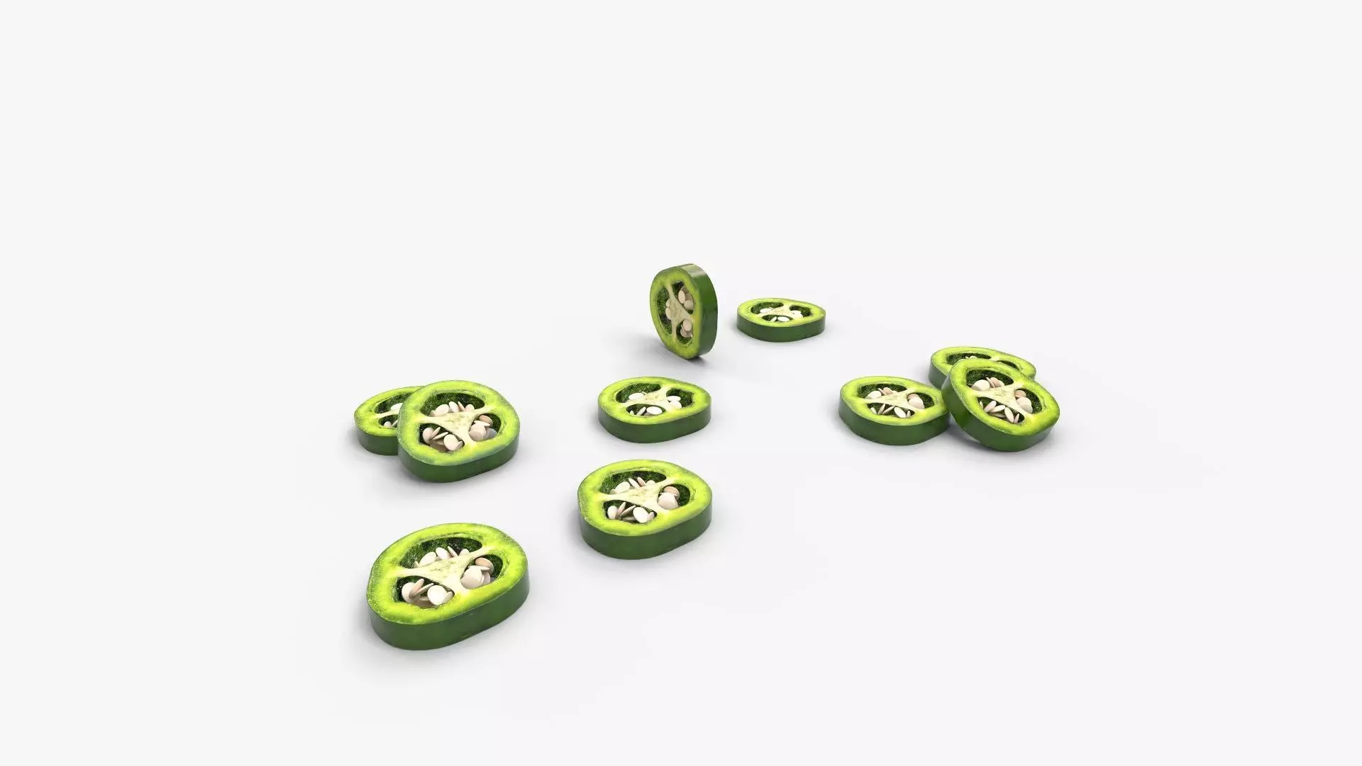 Green Jalapeno Slice 3D model_0