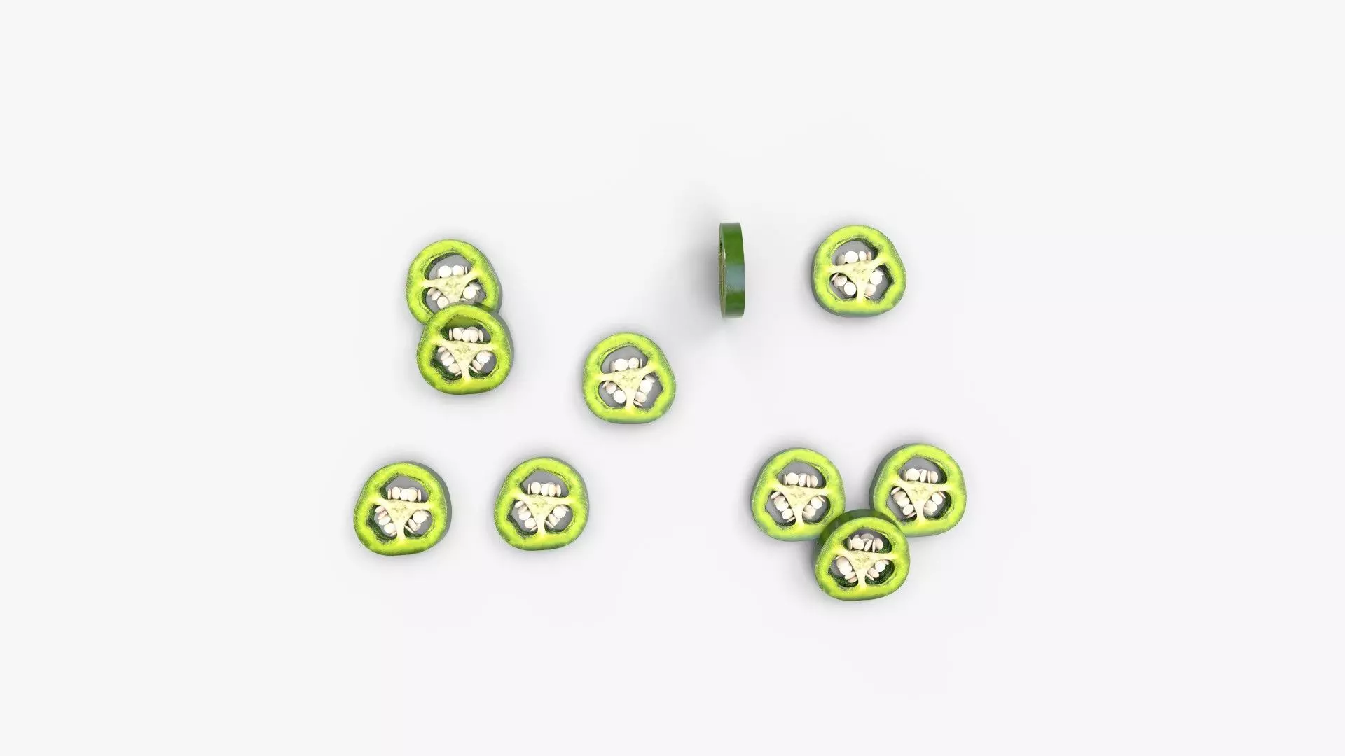 Green Jalapeno Slice 3D model_8
