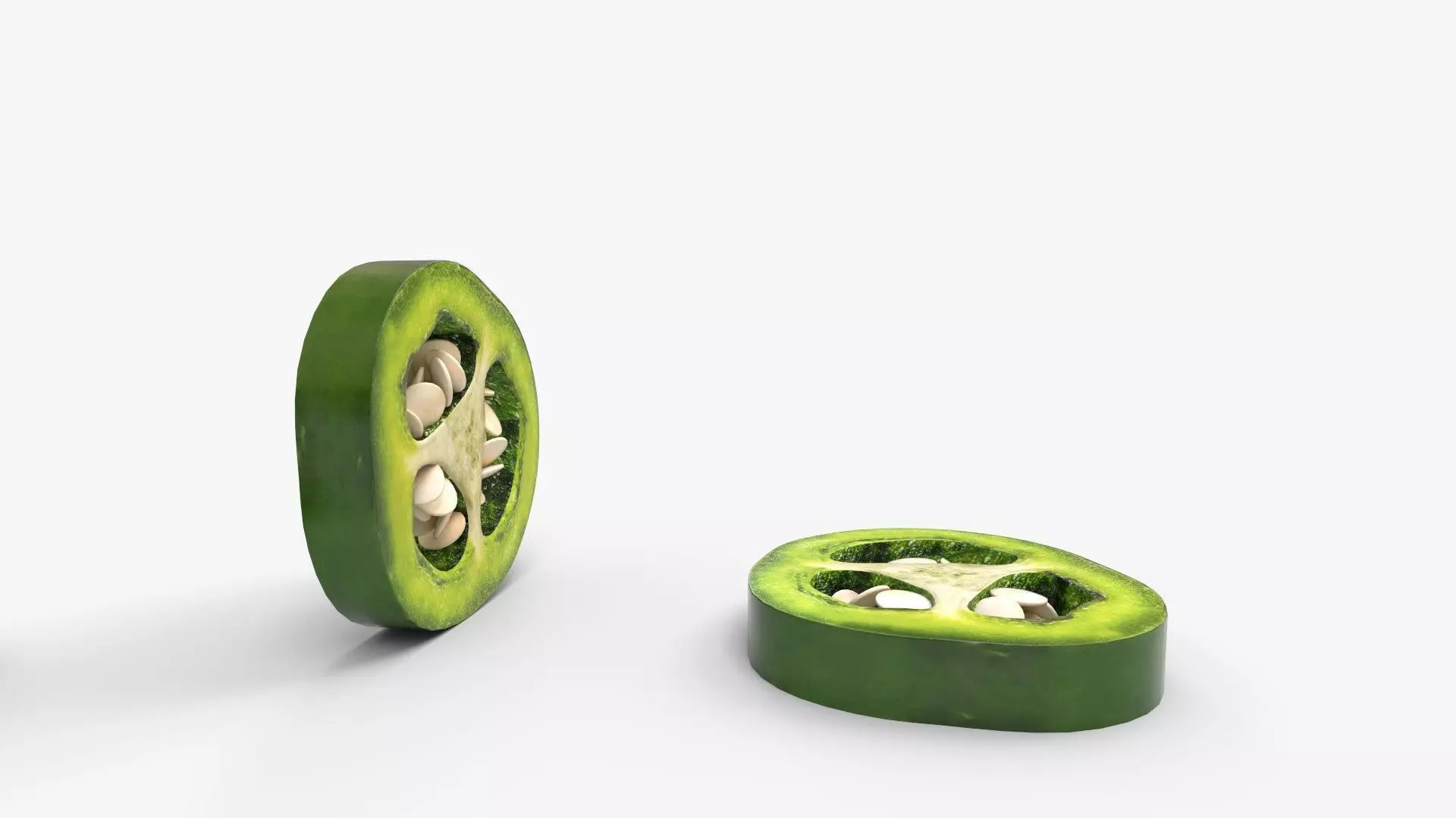 Green Jalapeno Slice 3D model_9
