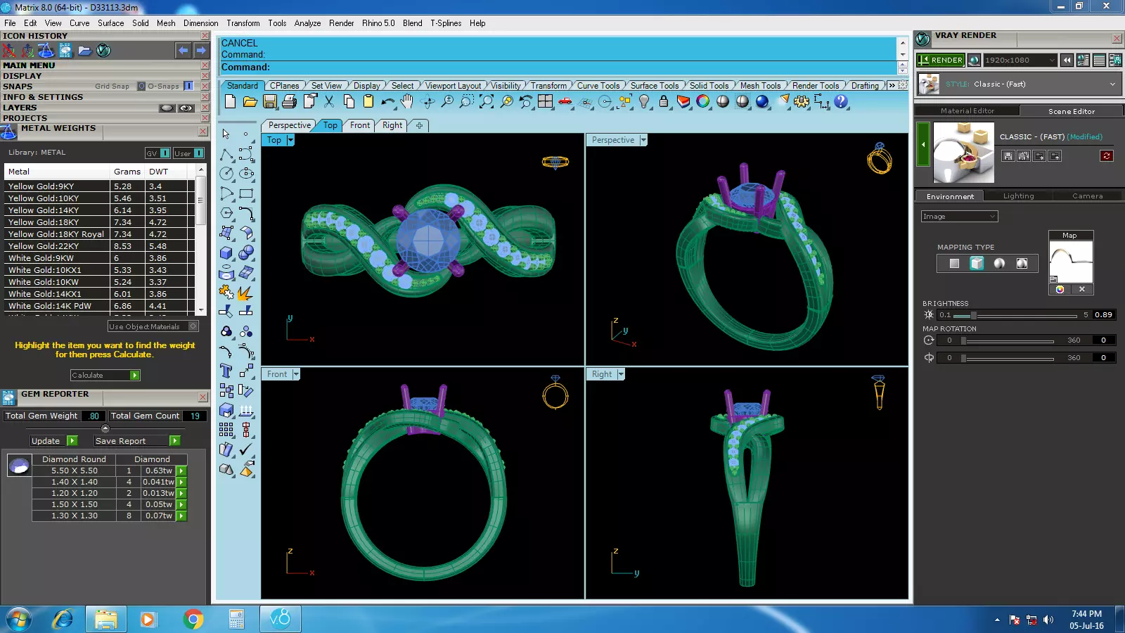Women Ring Render 3dm STL OBJ FBX Details 3D print model_5