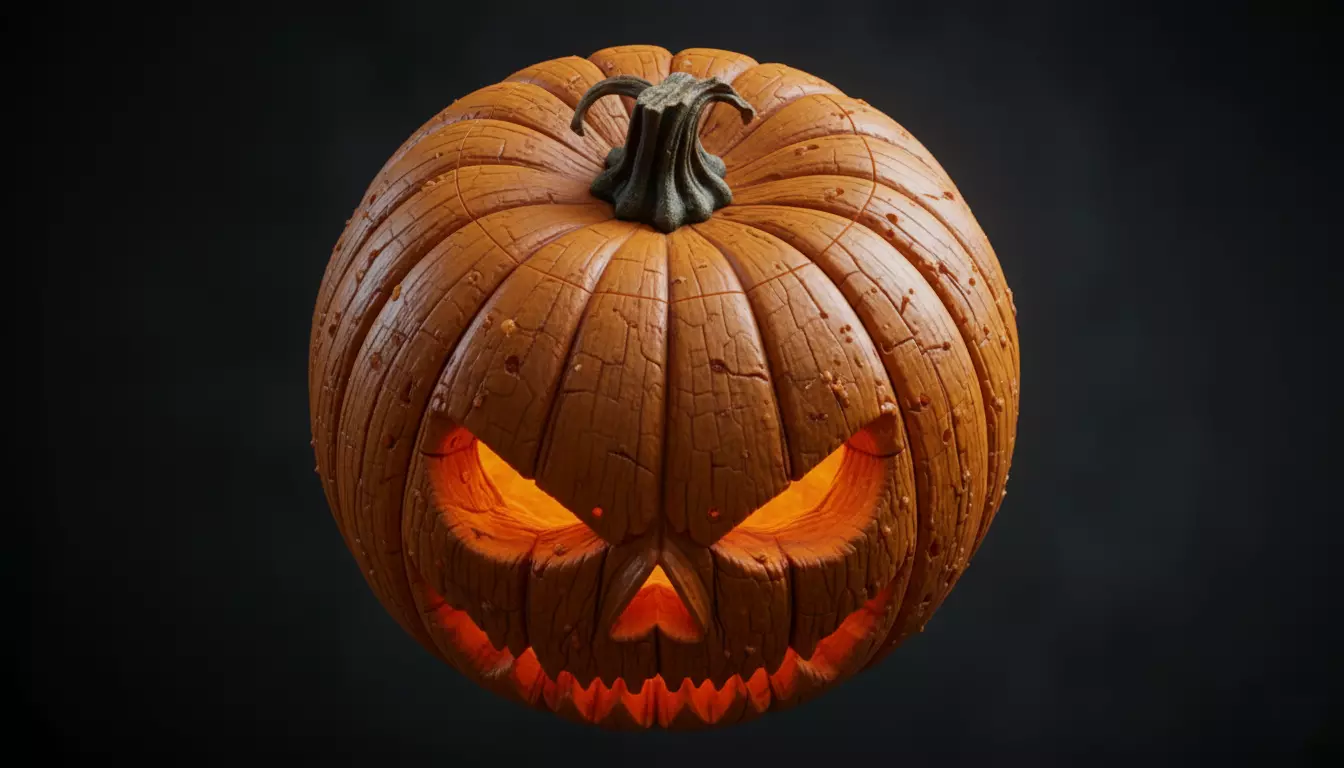 Halloween Pumpkin 3D Model  Photorealistic Jack Halloween  3D model_2