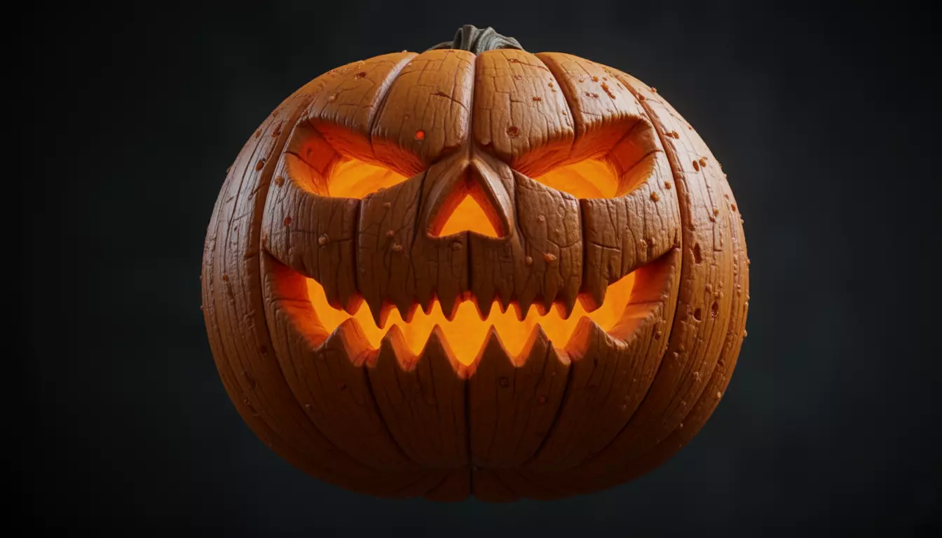Halloween Pumpkin 3D Model  Photorealistic Jack Halloween  3D model_3