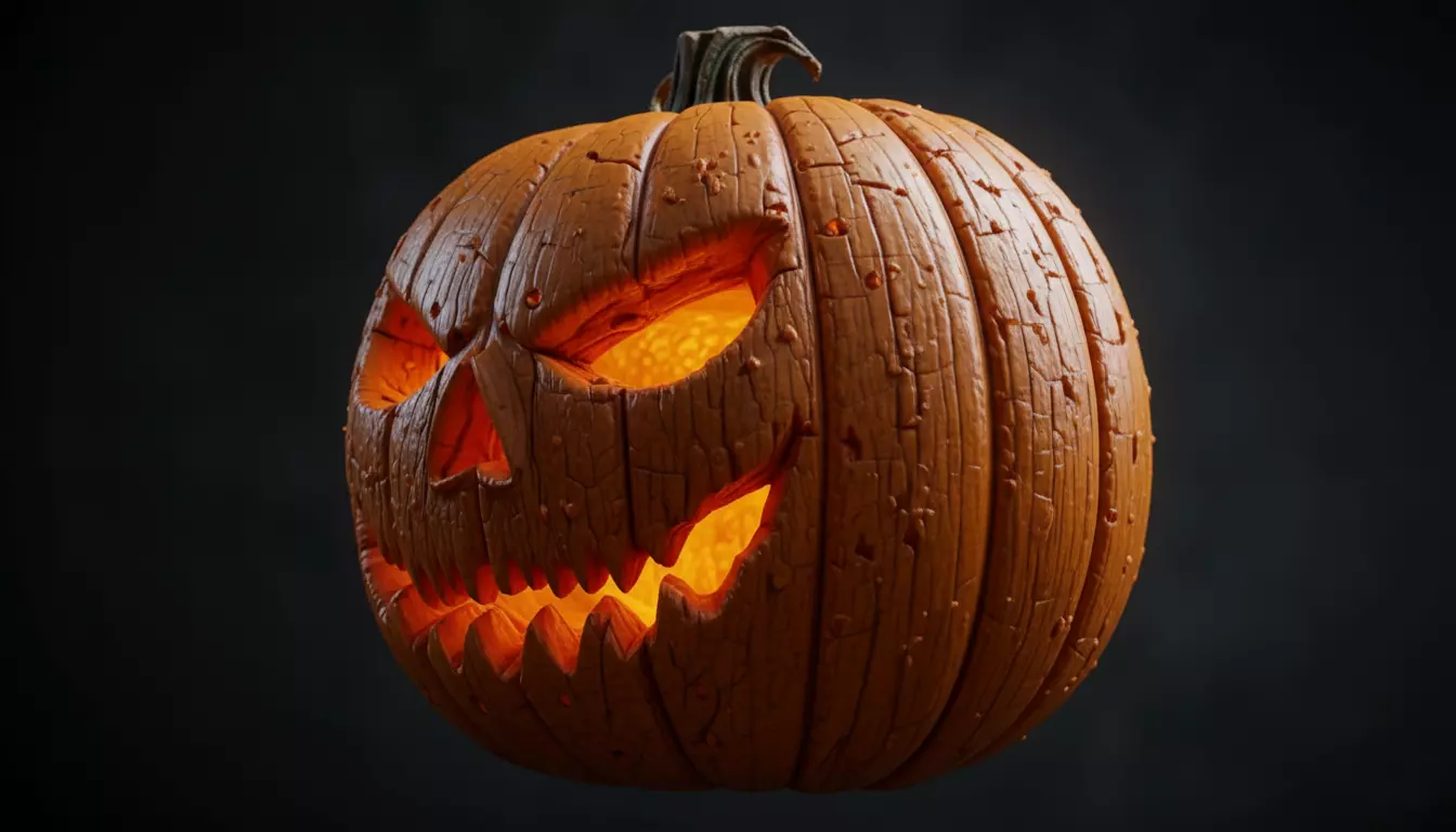 Halloween Pumpkin 3D Model  Photorealistic Jack Halloween  3D model_4