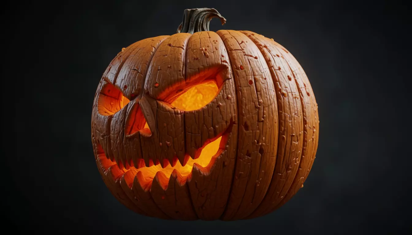 Halloween Pumpkin 3D Model  Photorealistic Jack Halloween  3D model_1