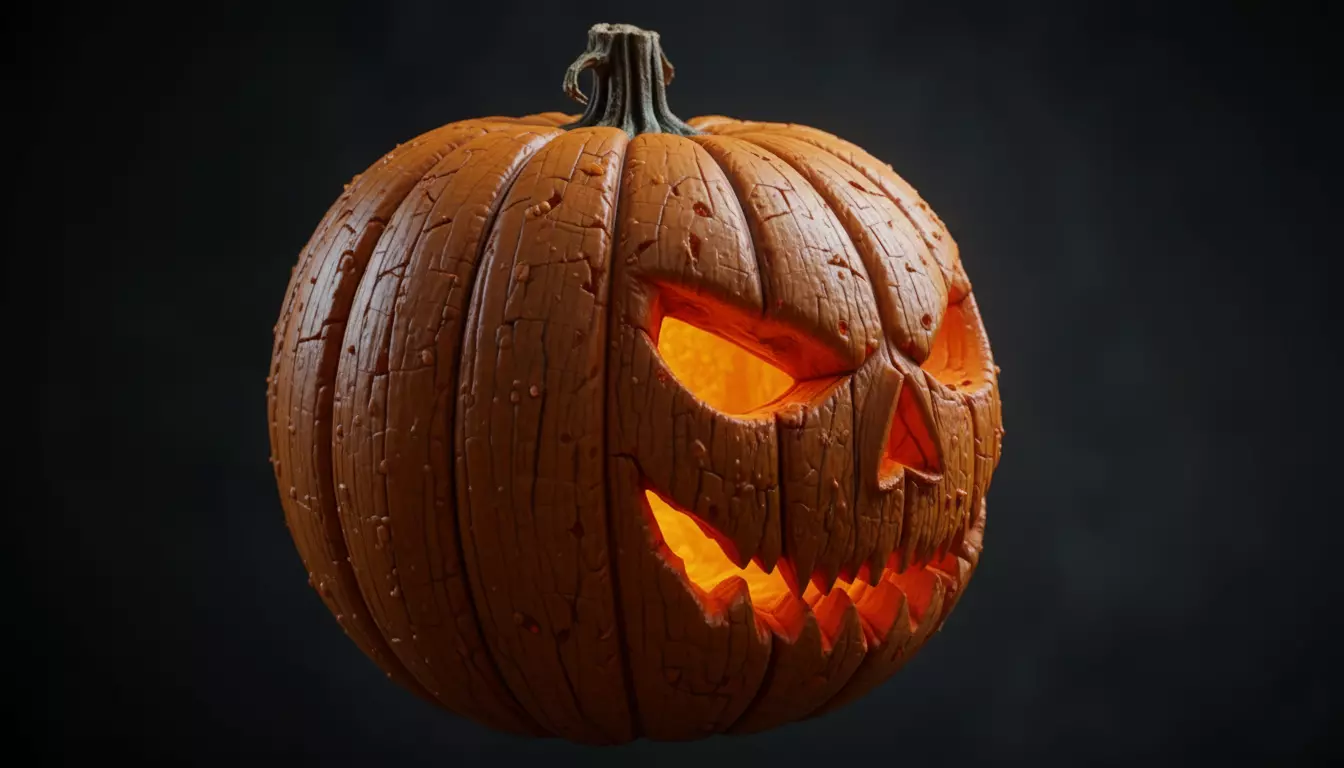 Halloween Pumpkin 3D Model  Photorealistic Jack Halloween  3D model_5
