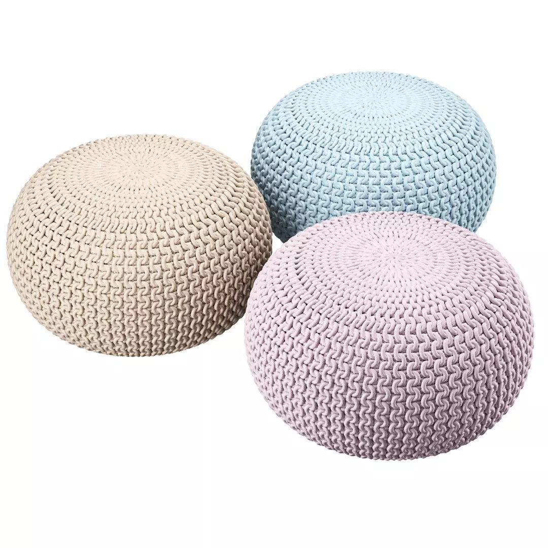 Pouffe Conrad Cotton 3D model_0