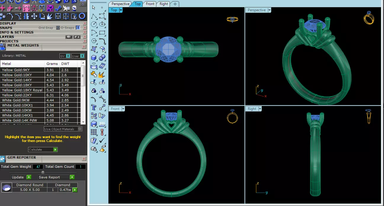 Women Ring  Render 3dm STL OBJ FBX Details 3D print model_6