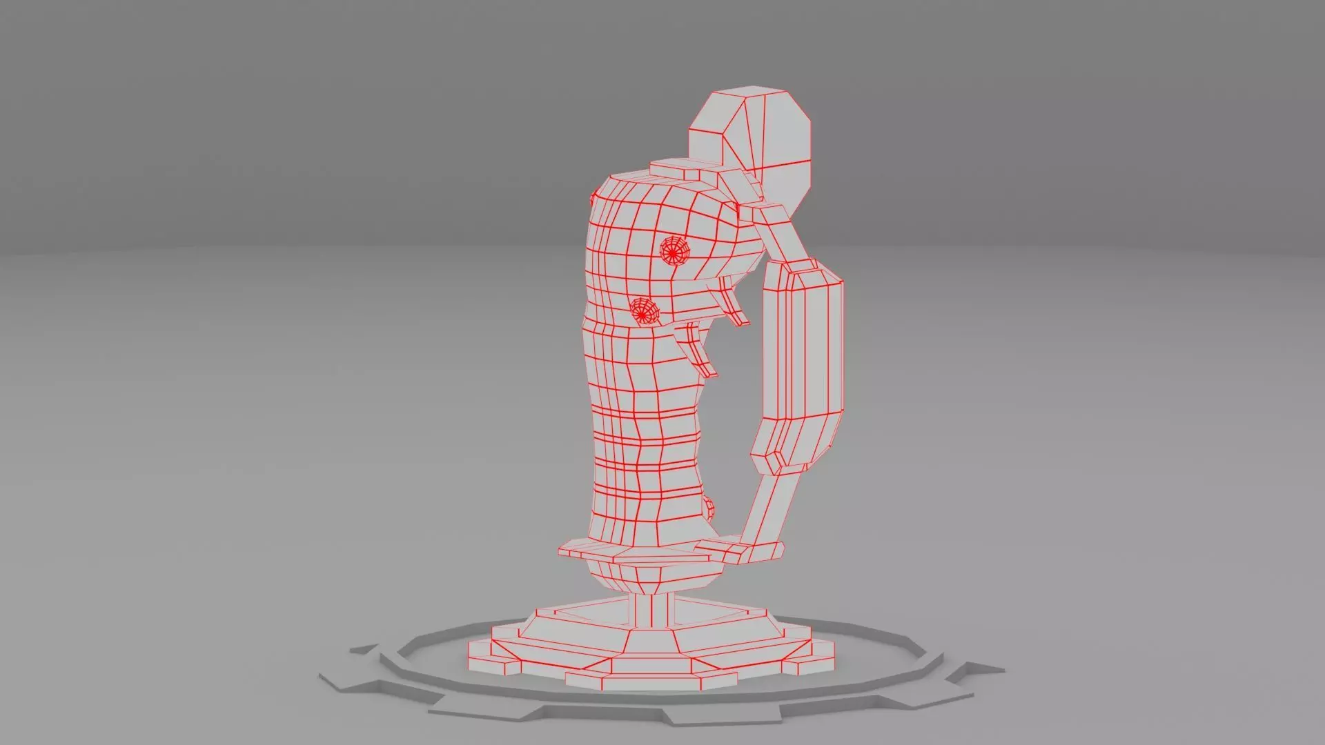 Low-poly PBR Joytick Low-poly 3D model_9