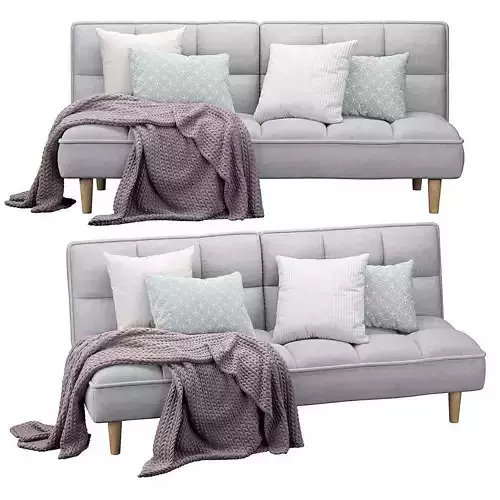 Sofa Bed Siljan Fabric Light Grey