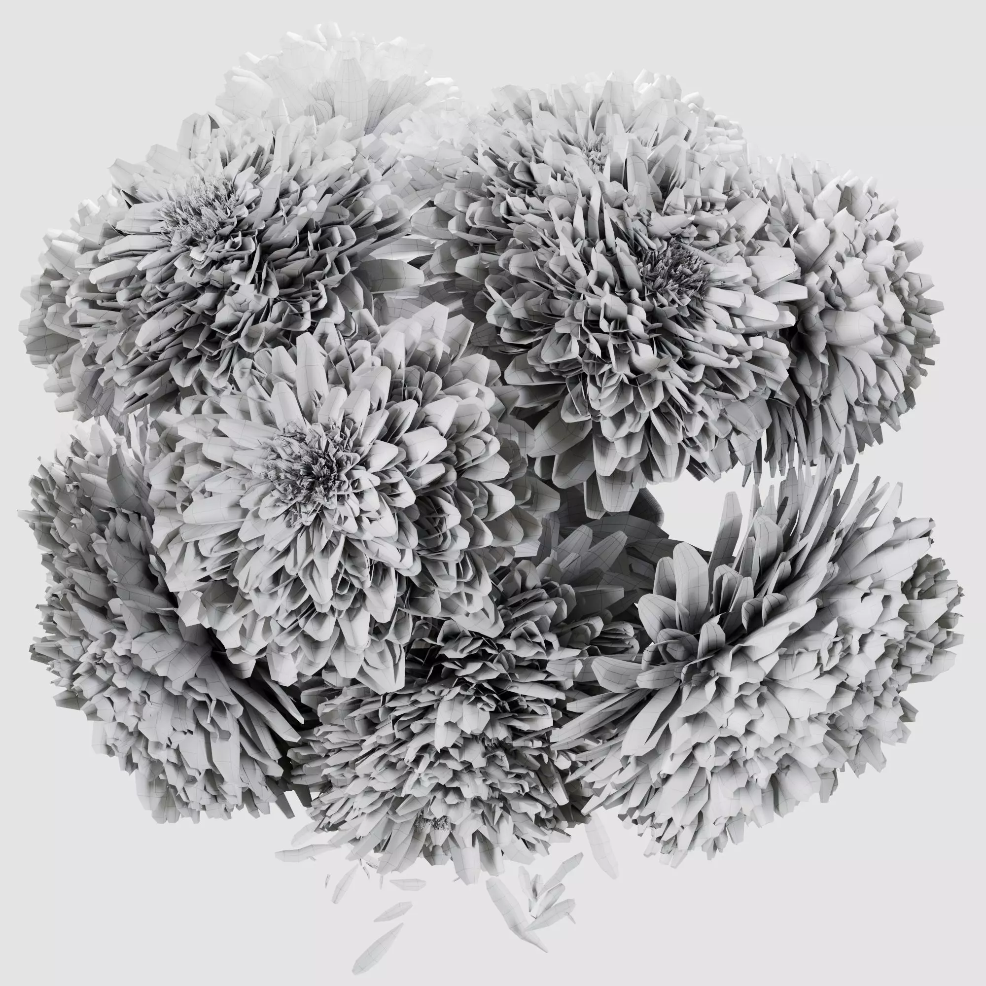 Bouquet of aster flowers 3D model_22