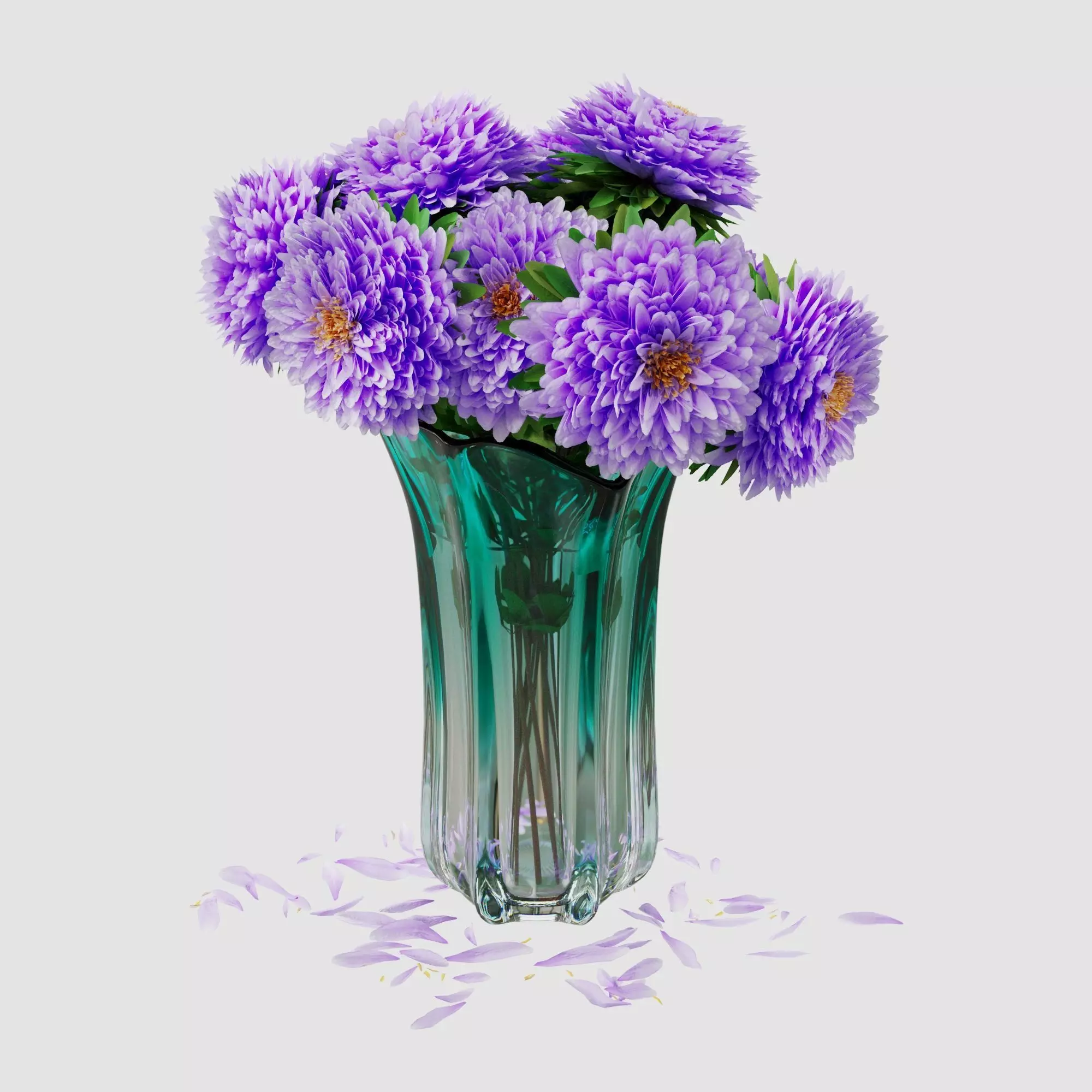 Bouquet of aster flowers 3D model_16