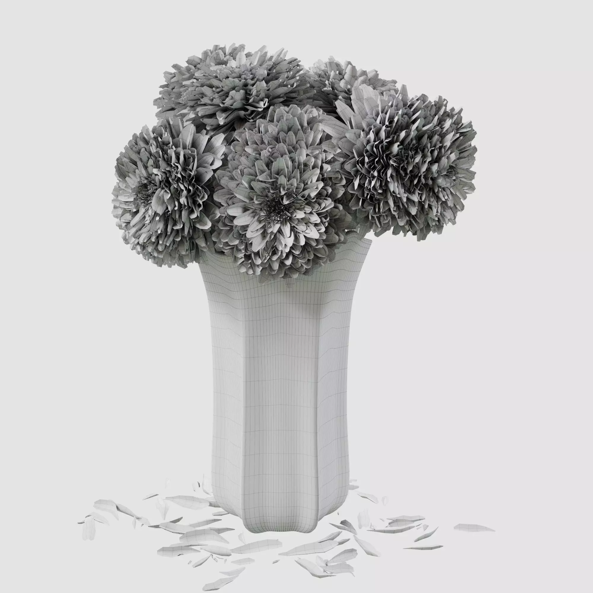 Bouquet of aster flowers 3D model_21