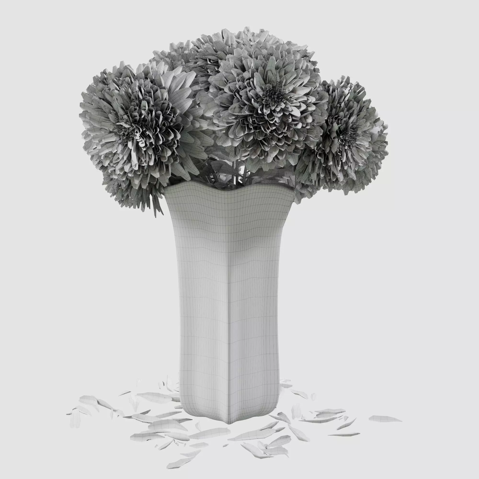 Bouquet of aster flowers 3D model_20