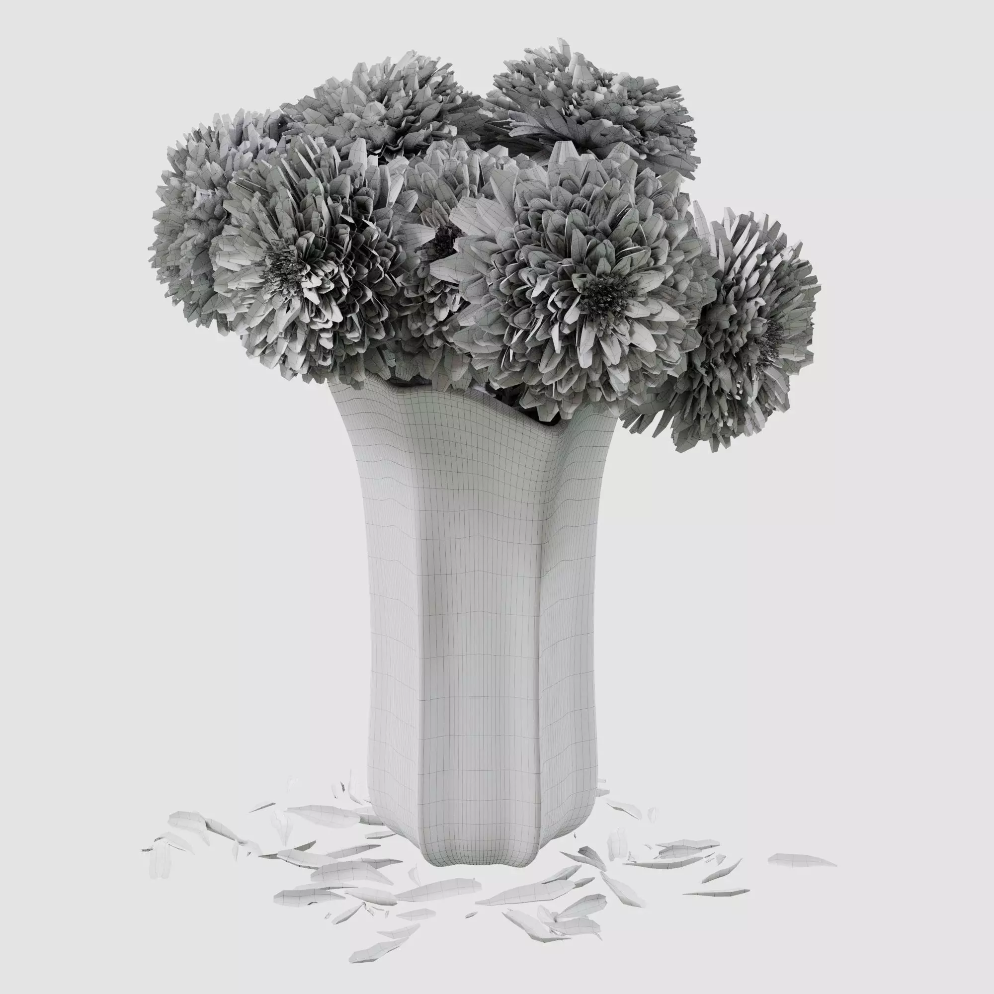 Bouquet of aster flowers 3D model_19