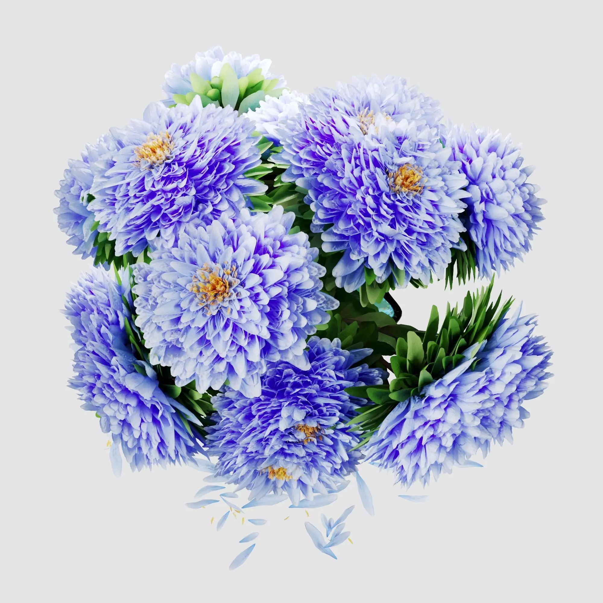 Bouquet of aster flowers 3D model_11