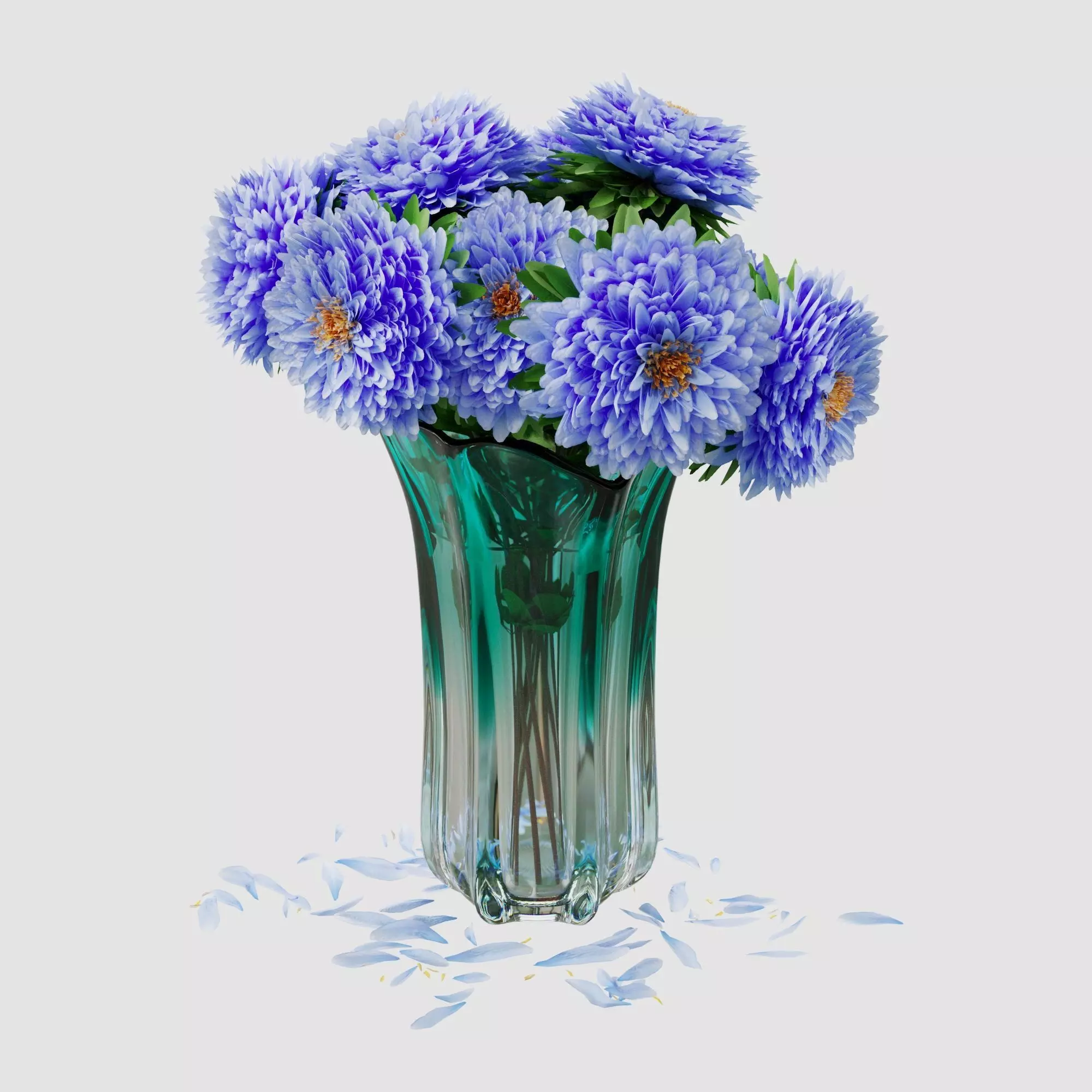 Bouquet of aster flowers 3D model_10