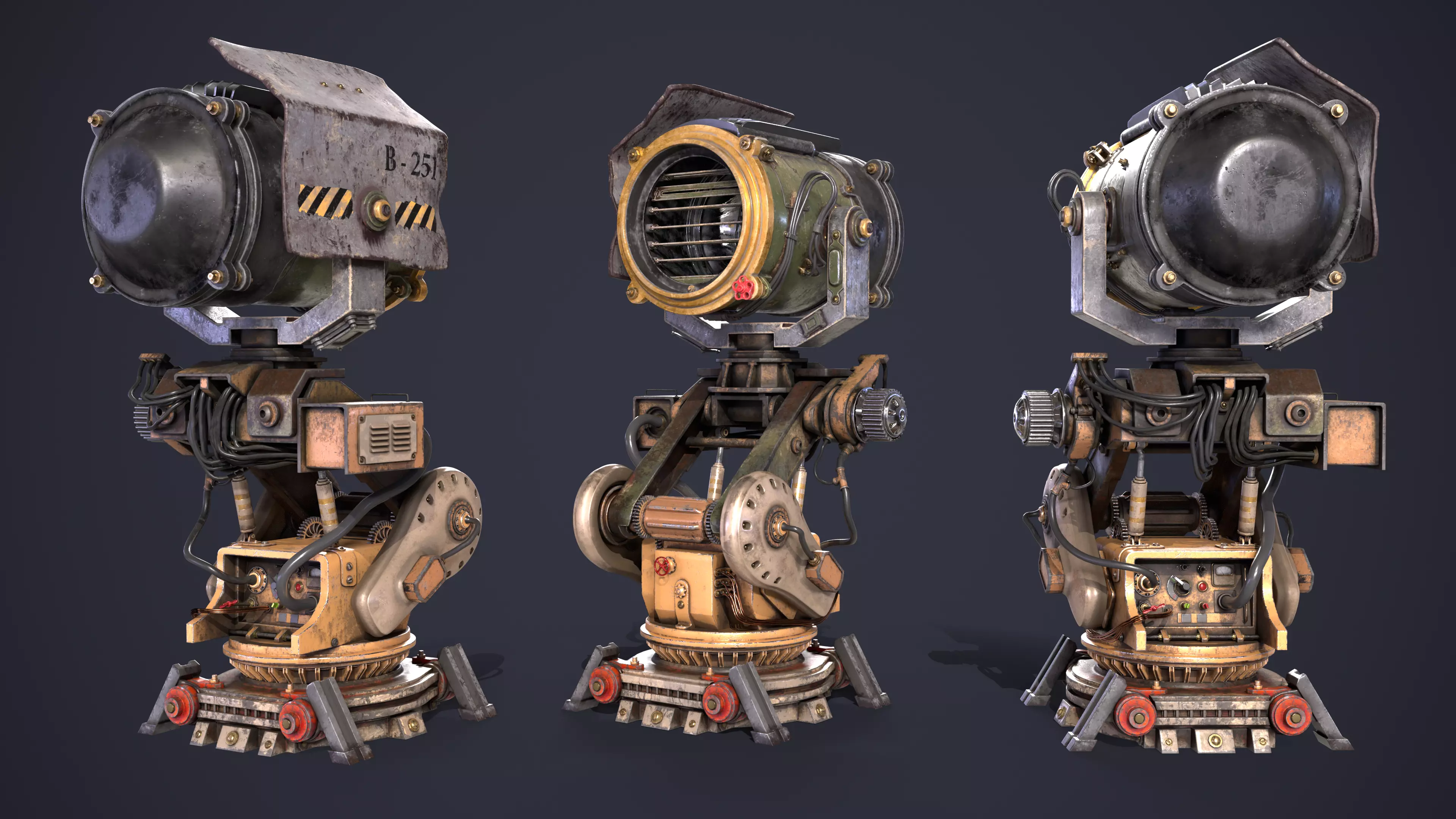 Sci - Fi Searchlight Military 3D model_1