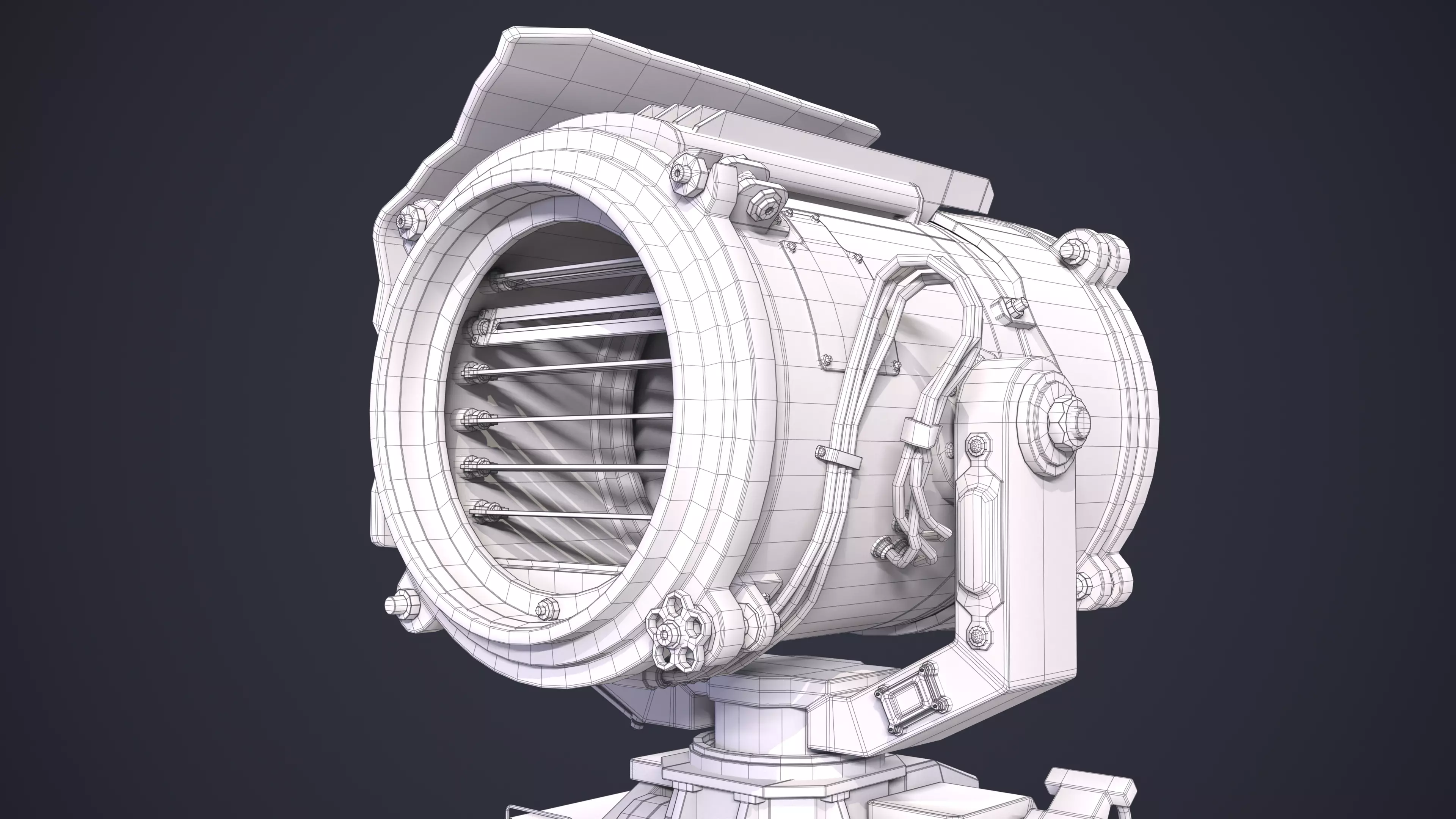 Sci - Fi Searchlight Military 3D model_16