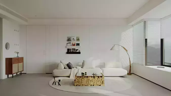 Modern living room dining room interior scenes 341