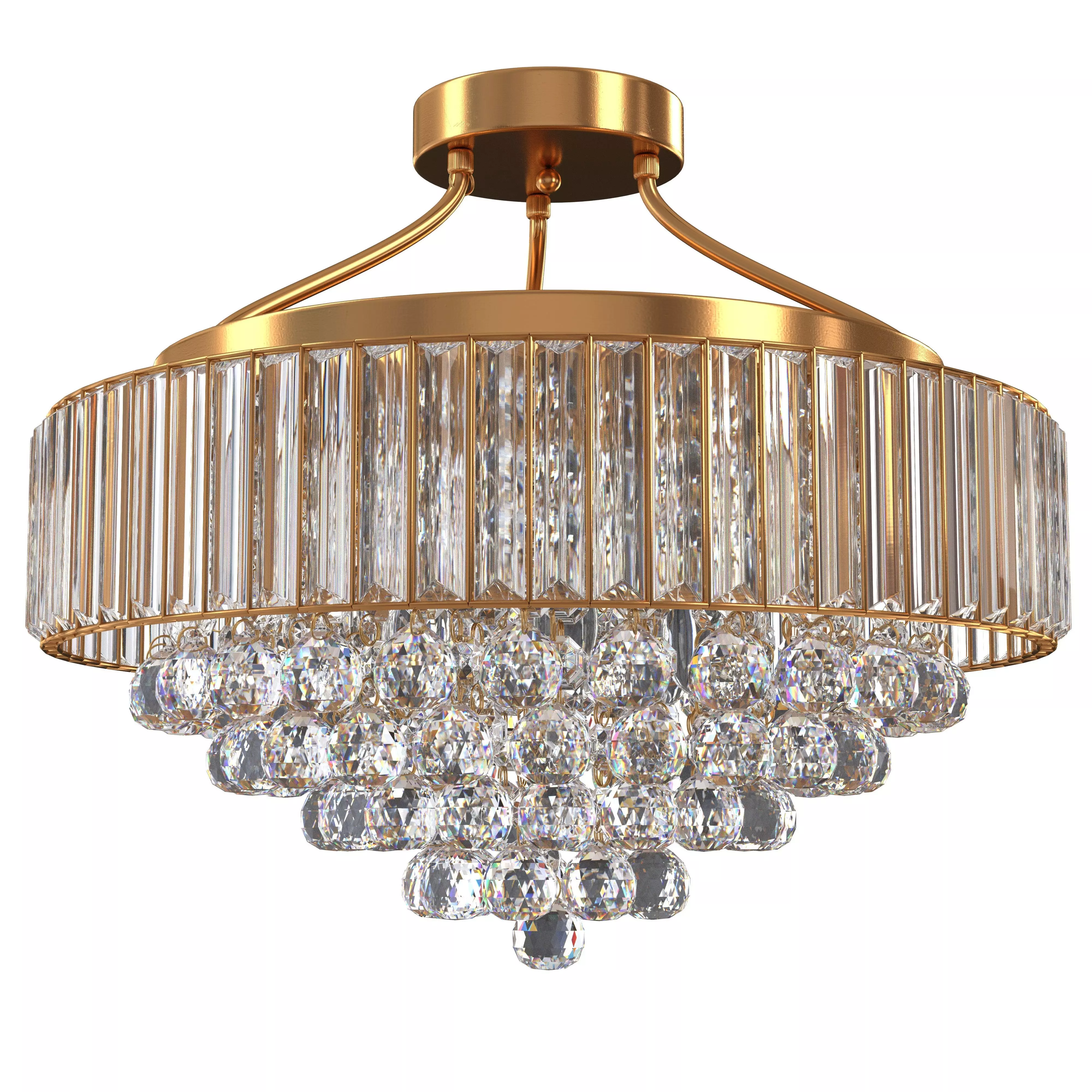 YYJLX Modern Large Crystal Chandelier Gold Metal 3D model_1