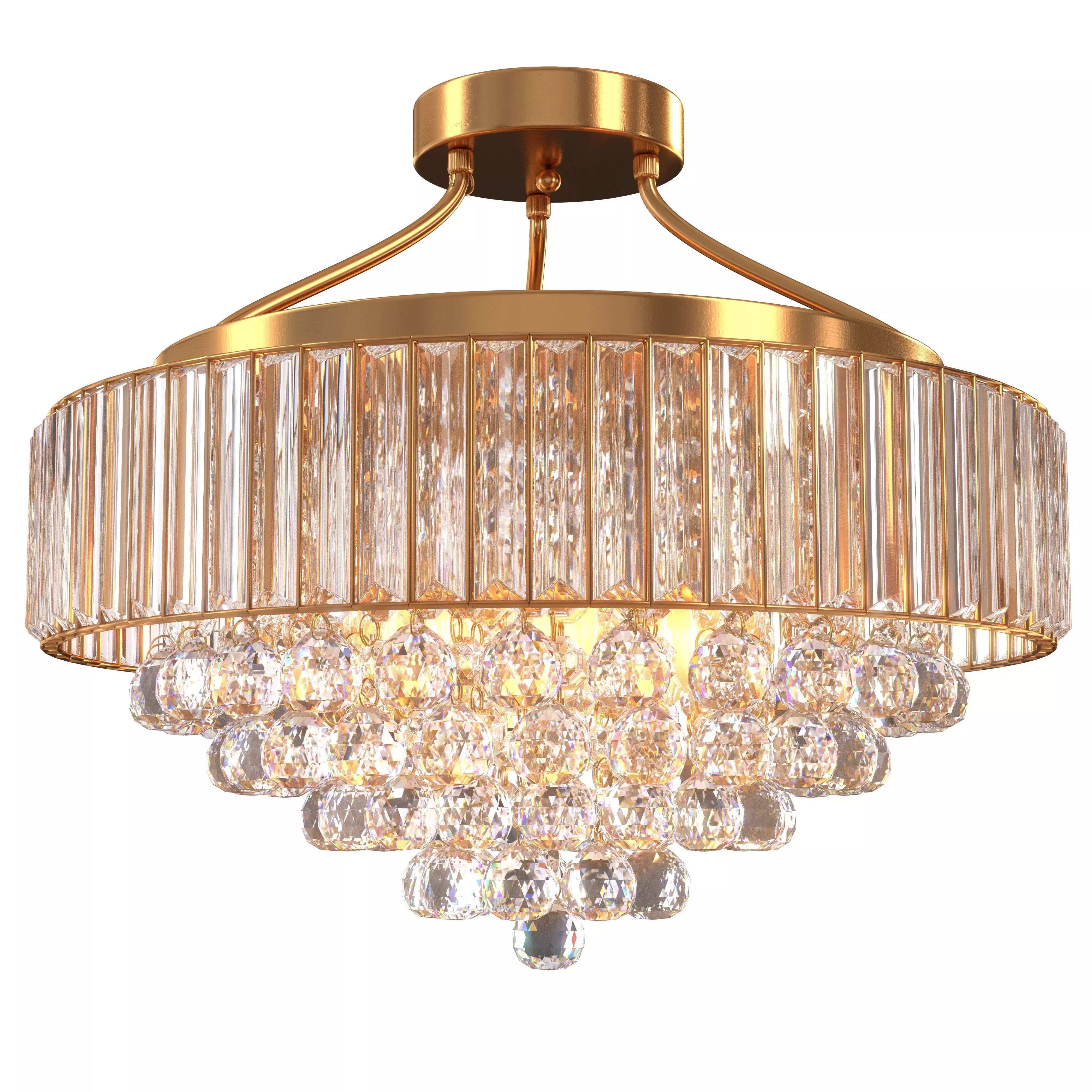 YYJLX Modern Large Crystal Chandelier Gold Metal 3D model_0