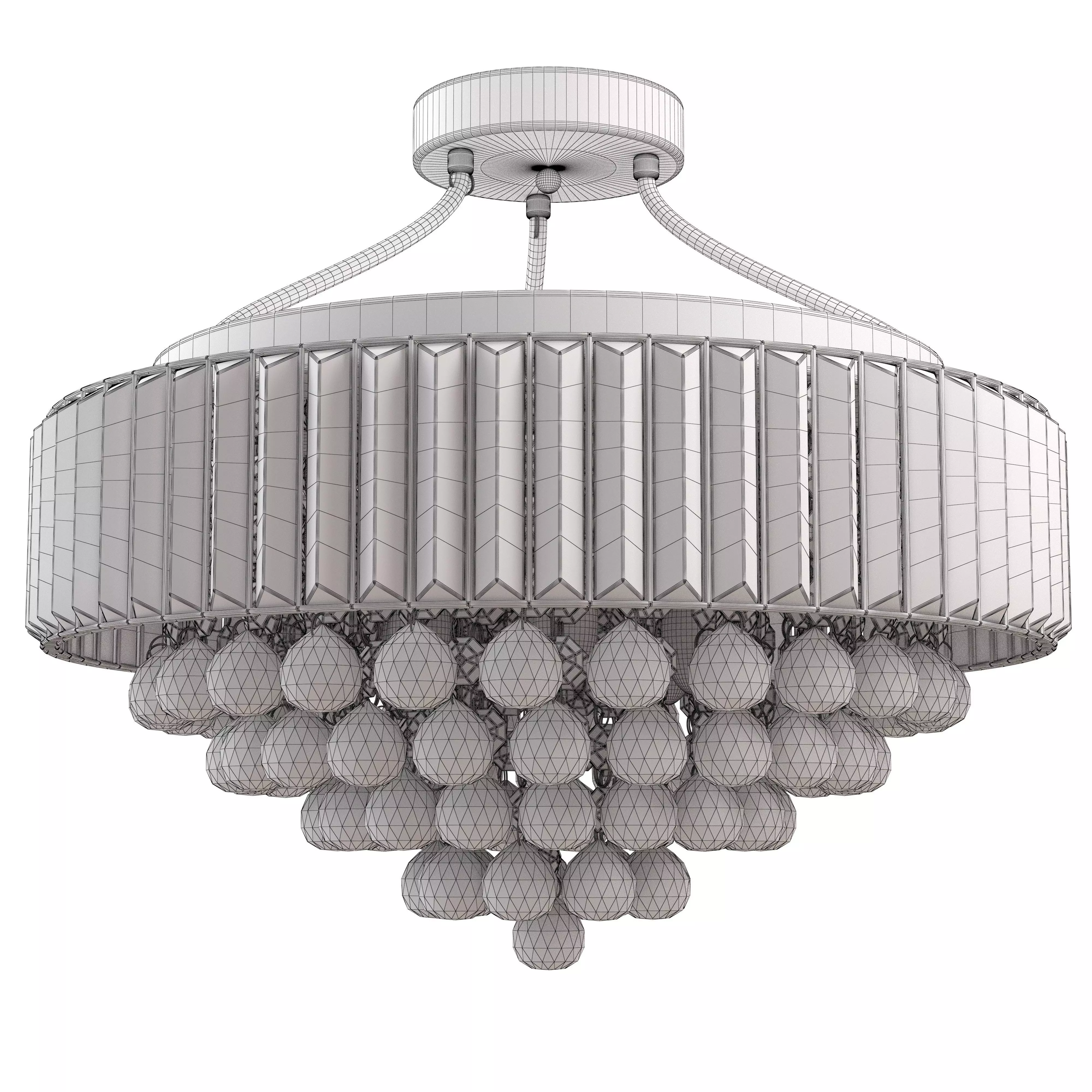 YYJLX Modern Large Crystal Chandelier Gold Metal 3D model_2