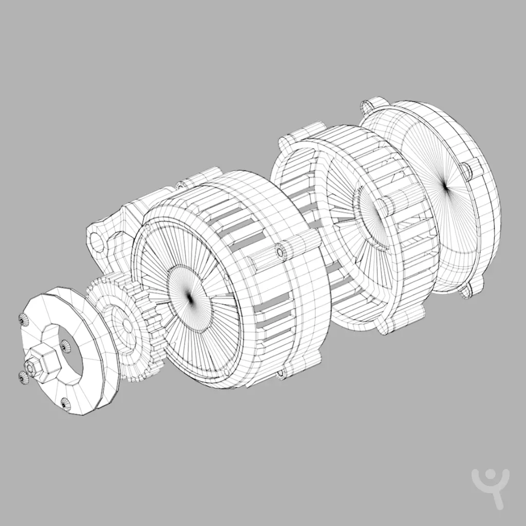 Alternator Low-poly 3D model_3