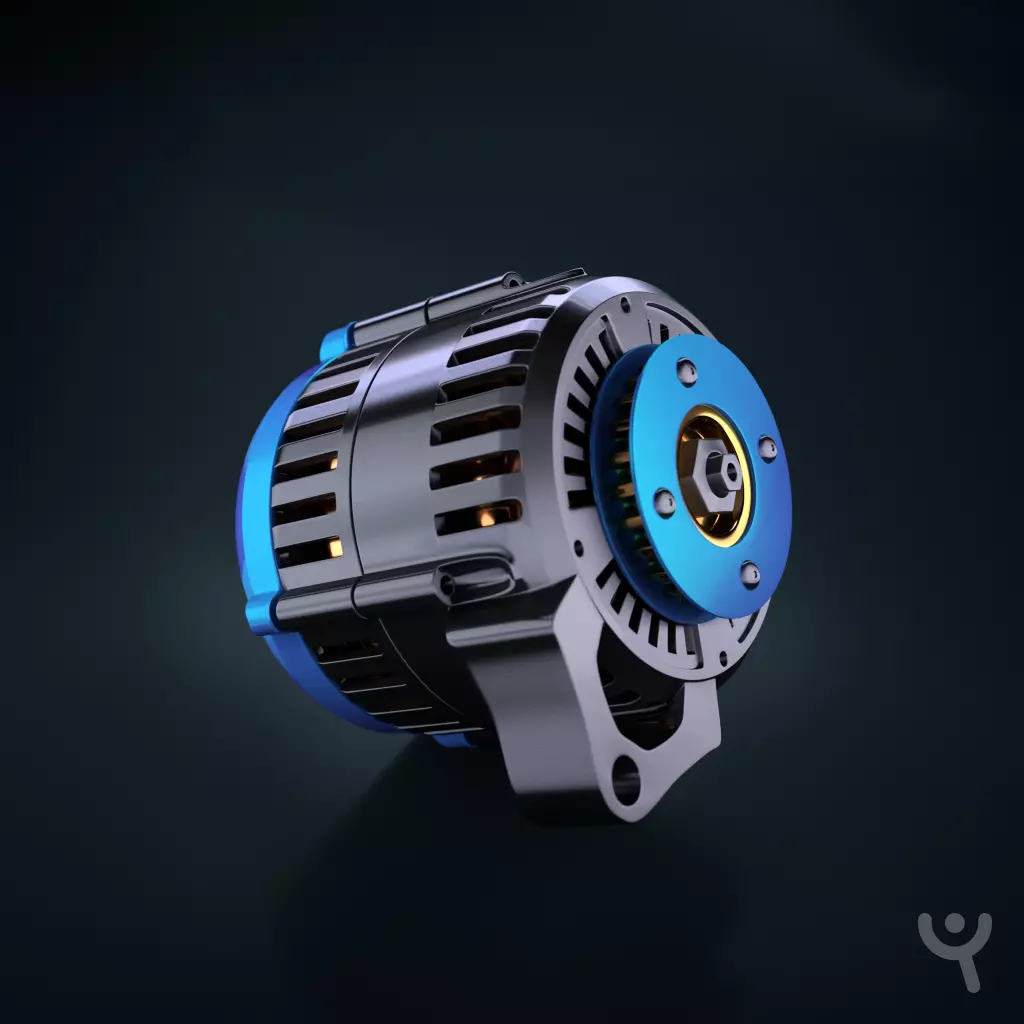 Alternator Low-poly 3D model_1