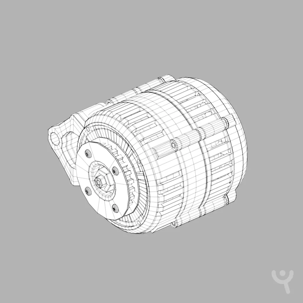 Alternator Low-poly 3D model_2