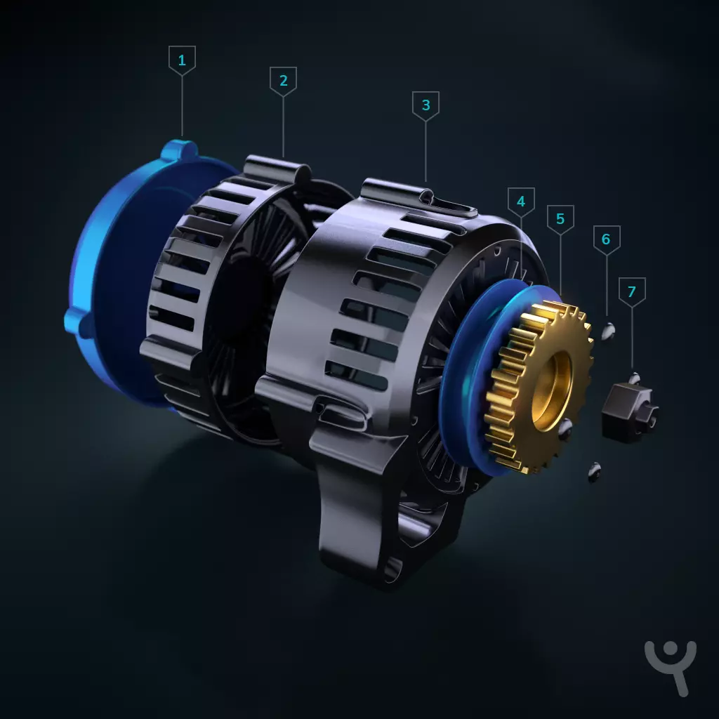 Alternator Low-poly 3D model_0