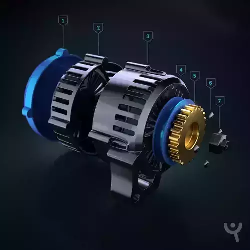 Alternator Low-poly 3D model