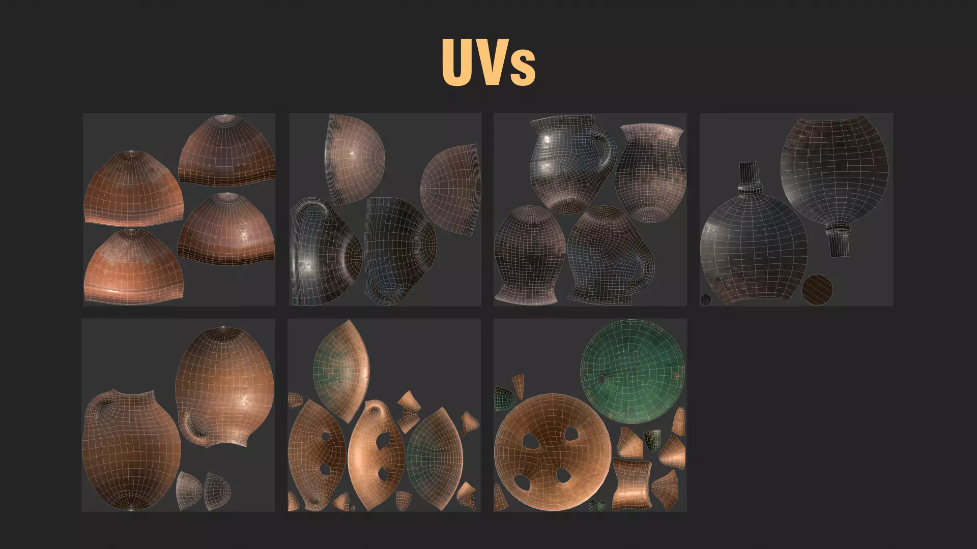 Clay Pots Pack Low-poly 3D model_6