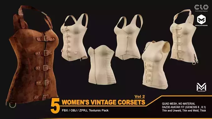 5 Women Vintage Corsets-VOL2
