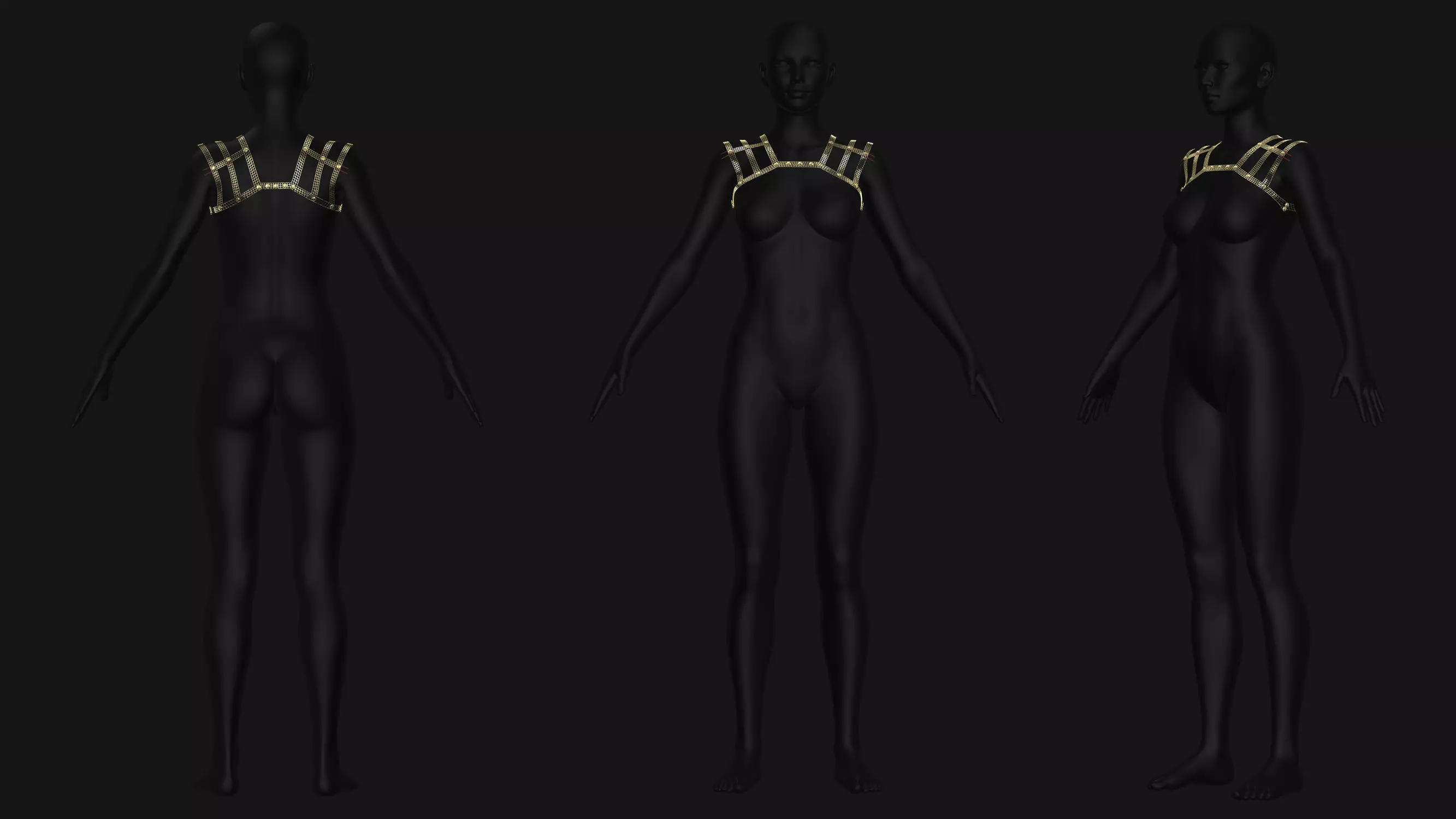 Female Corset Pack Low-poly 3D model_6