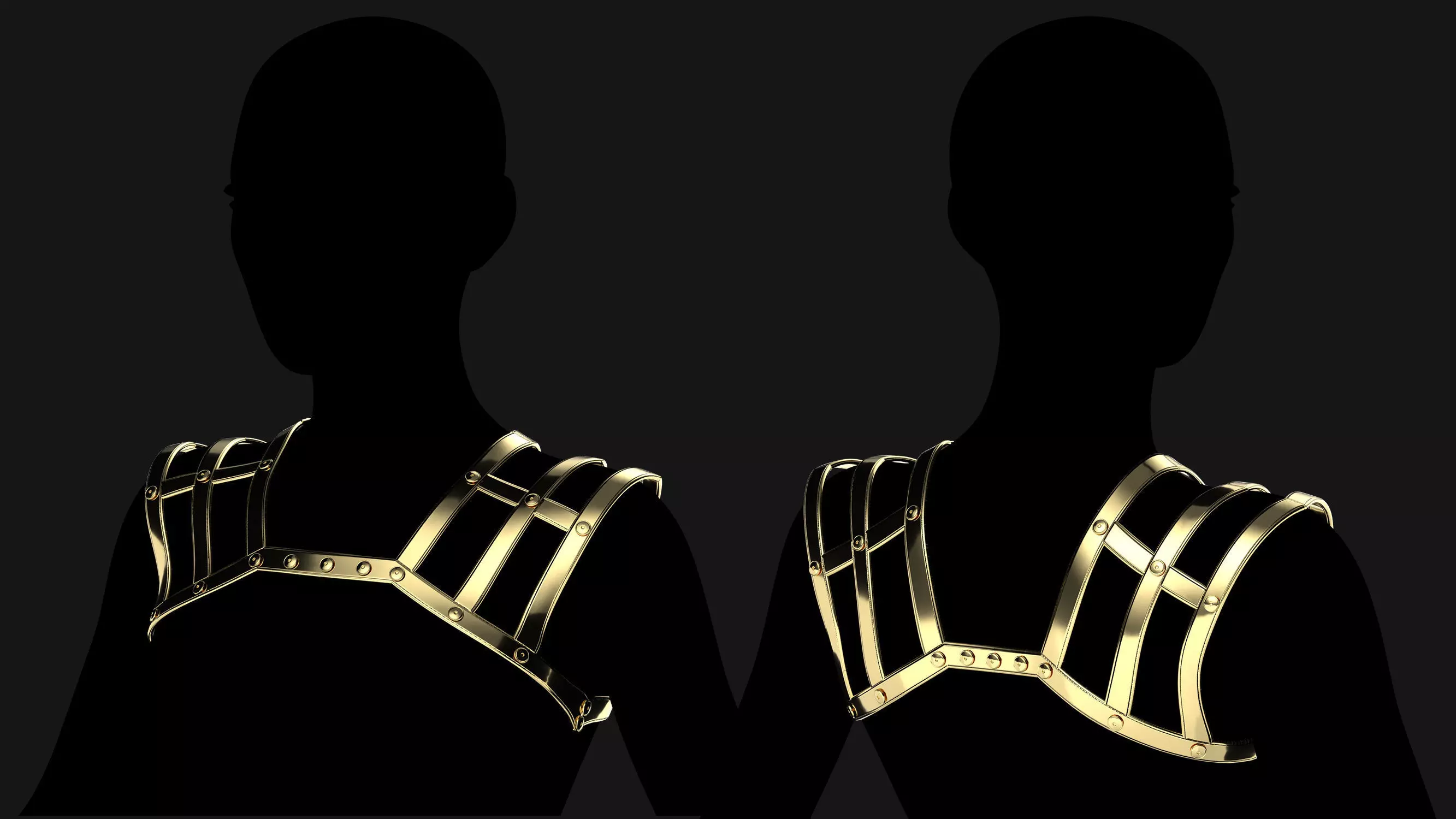 Female Corset Pack Low-poly 3D model_4