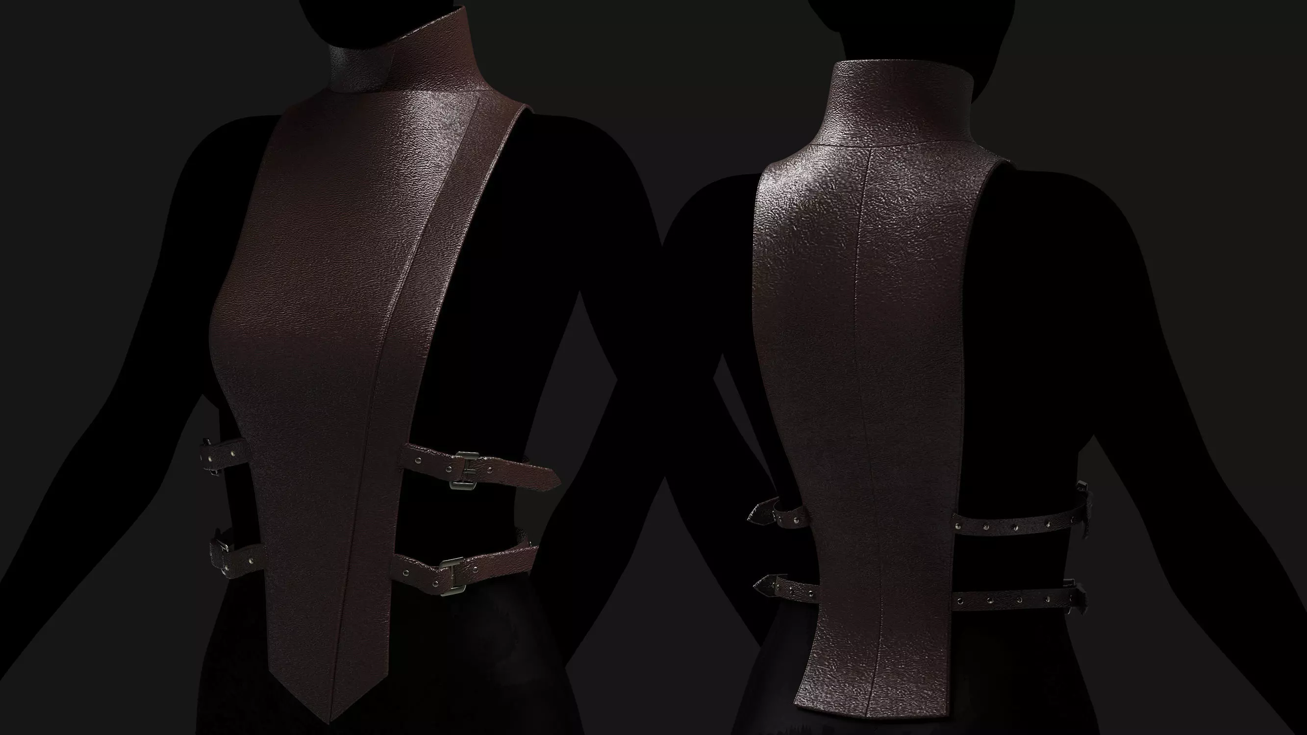 Female Corset Pack Low-poly 3D model_28