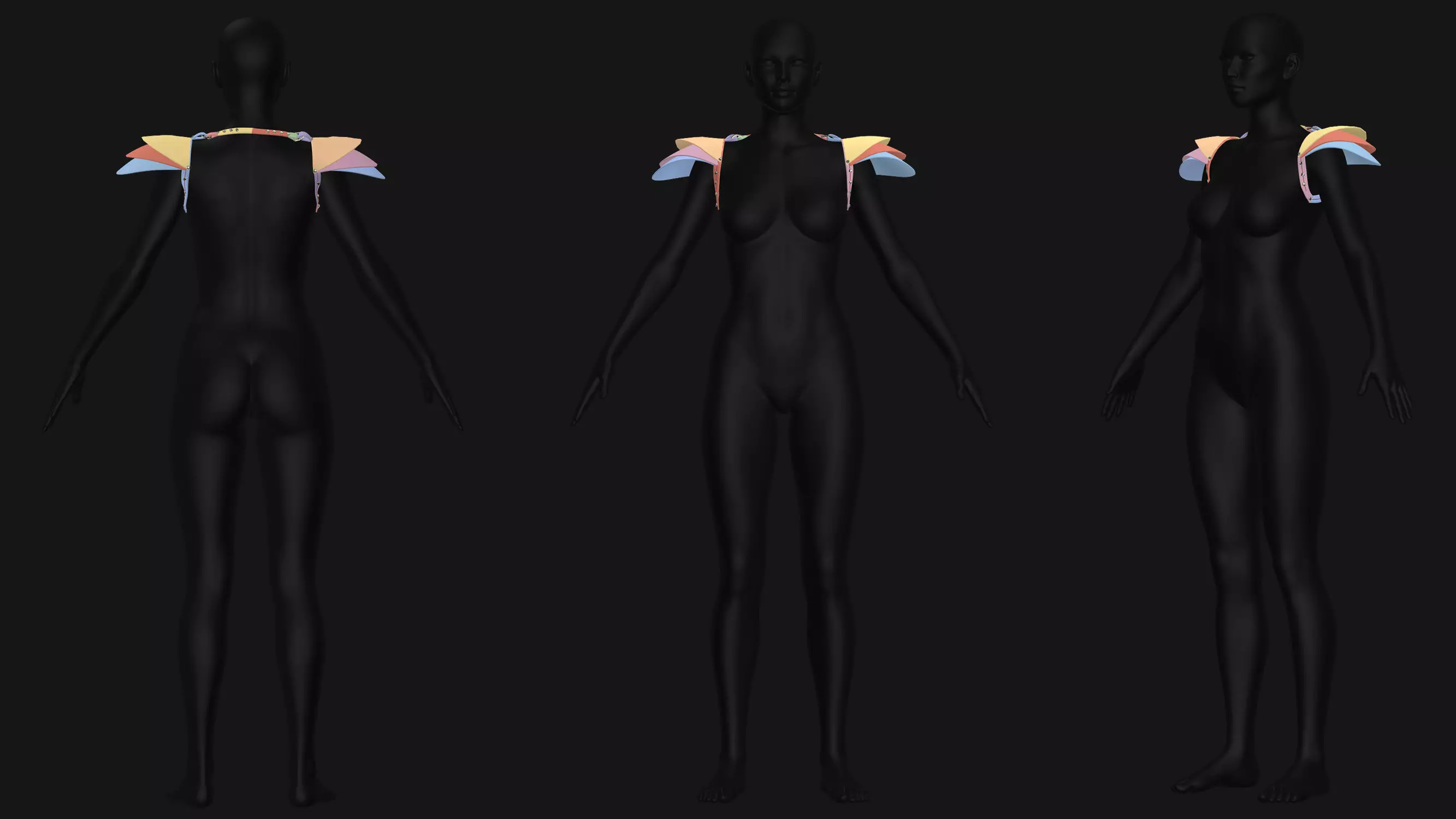 Female Corset Pack Low-poly 3D model_20