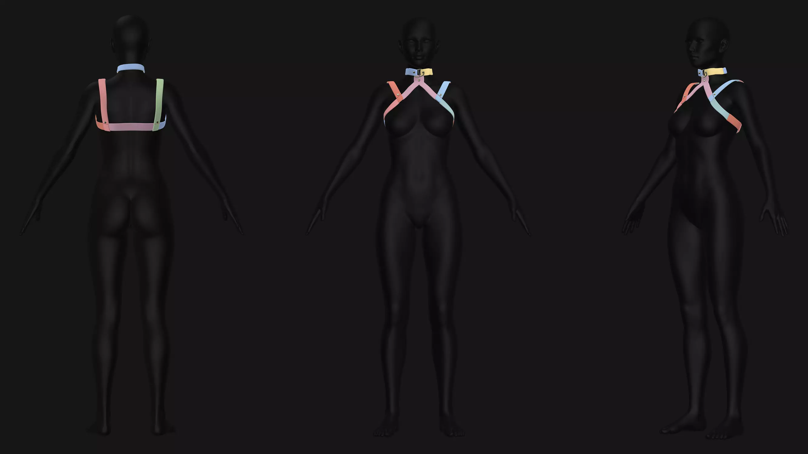 Female Corset Pack Low-poly 3D model_26