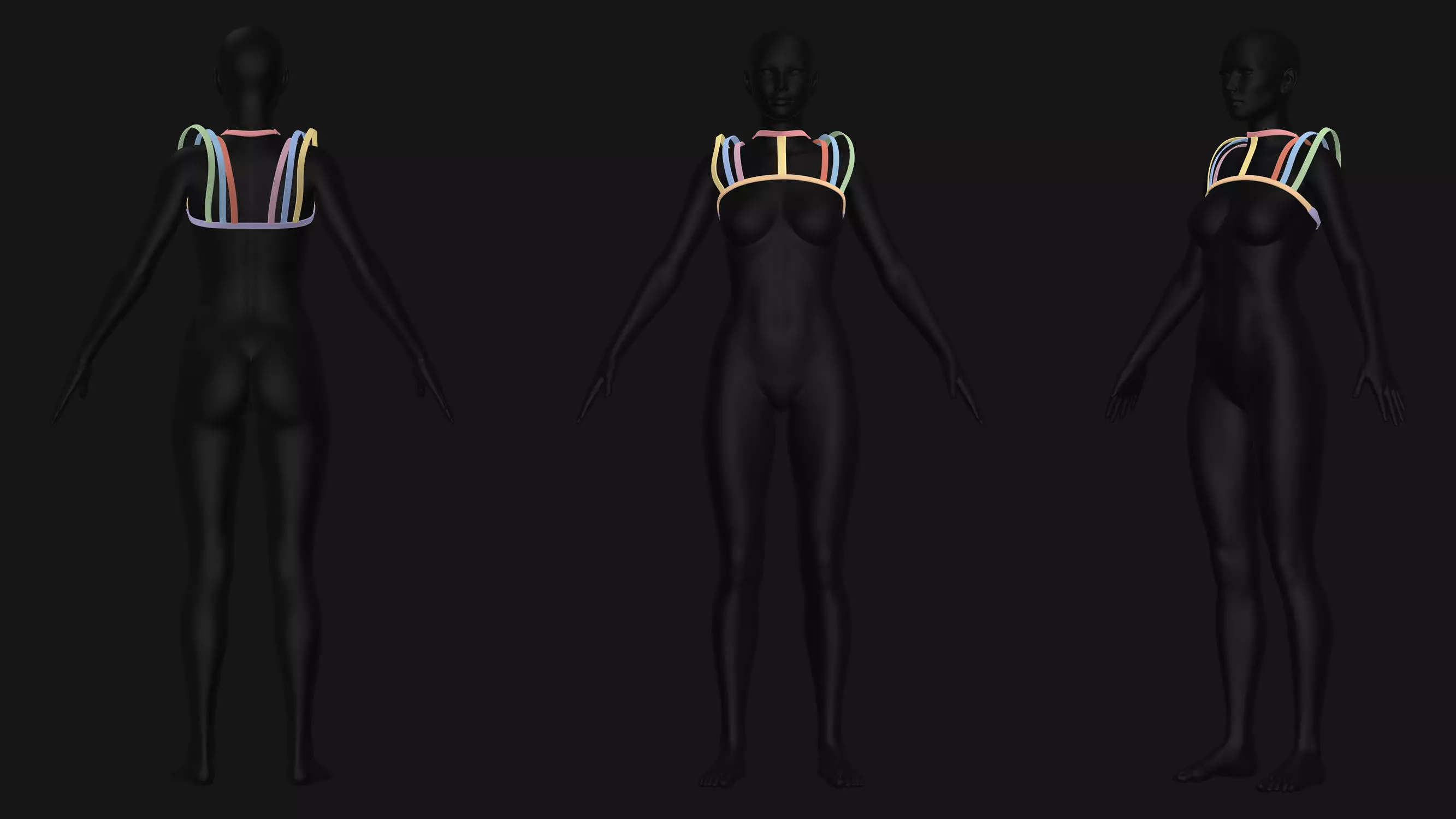 Female Corset Pack Low-poly 3D model_17