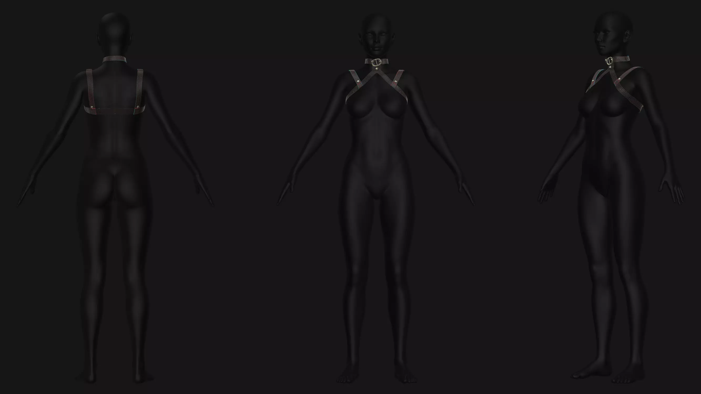 Female Corset Pack Low-poly 3D model_27