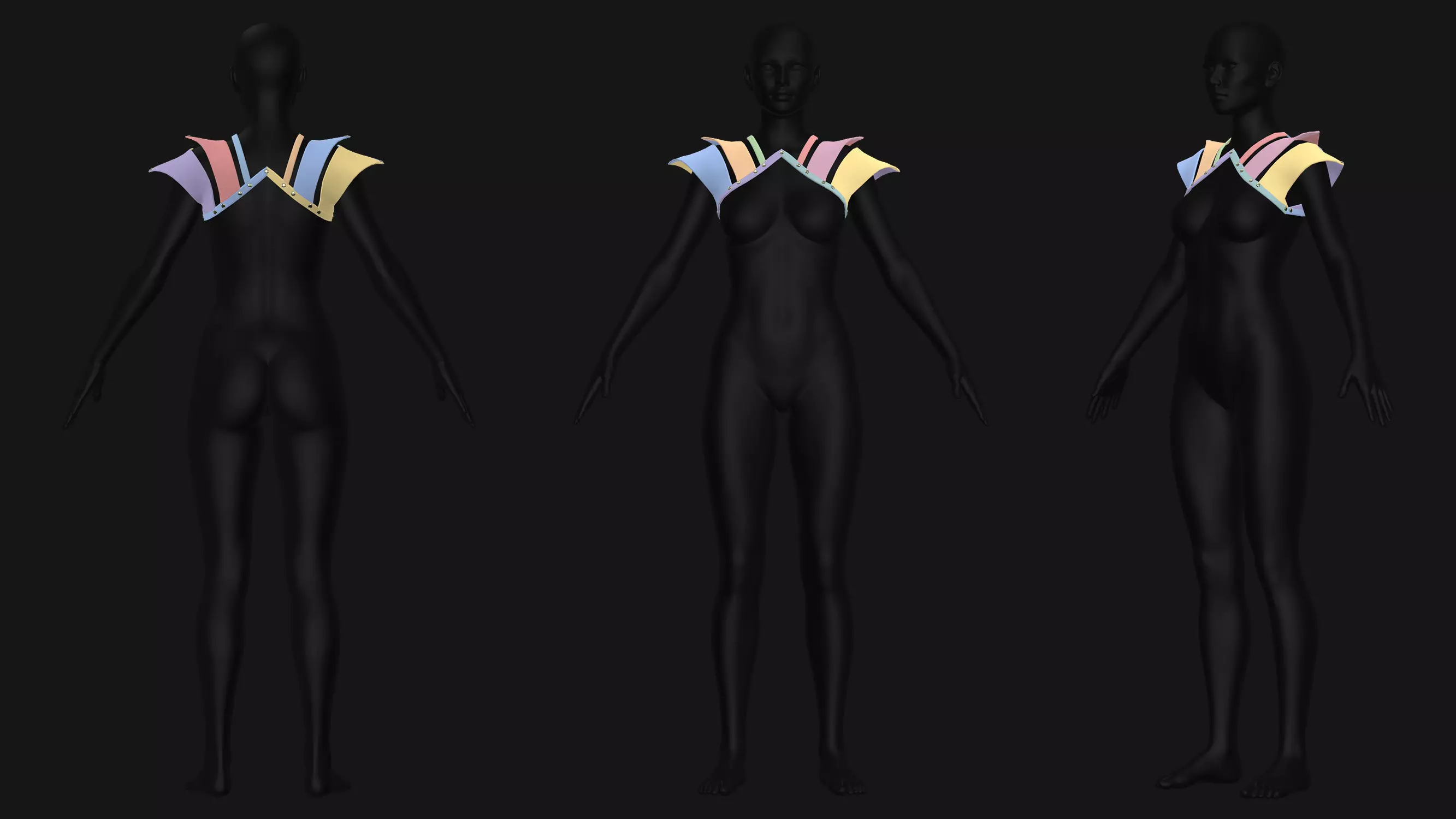 Female Corset Pack Low-poly 3D model_14