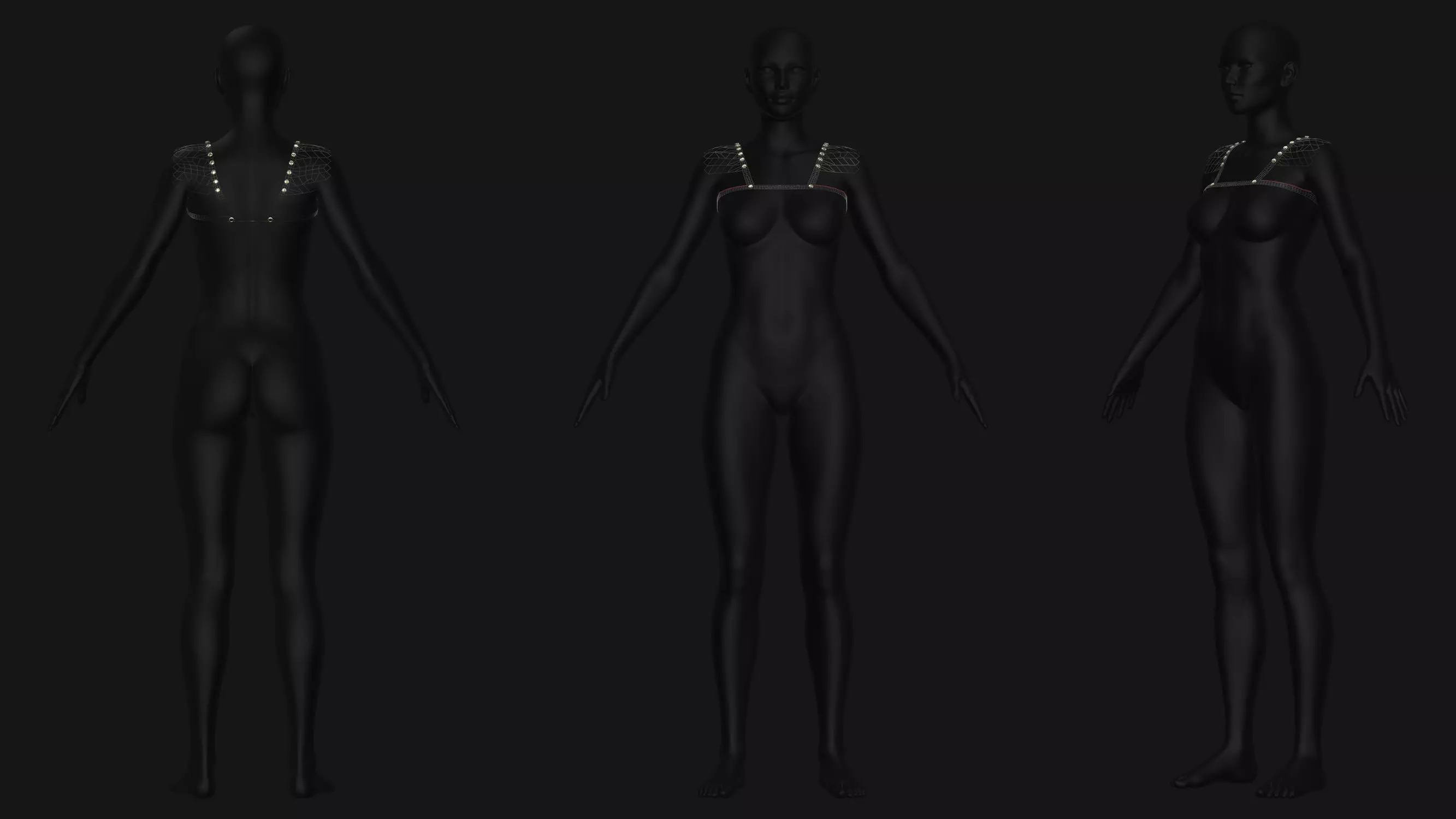 Female Corset Pack Low-poly 3D model_12