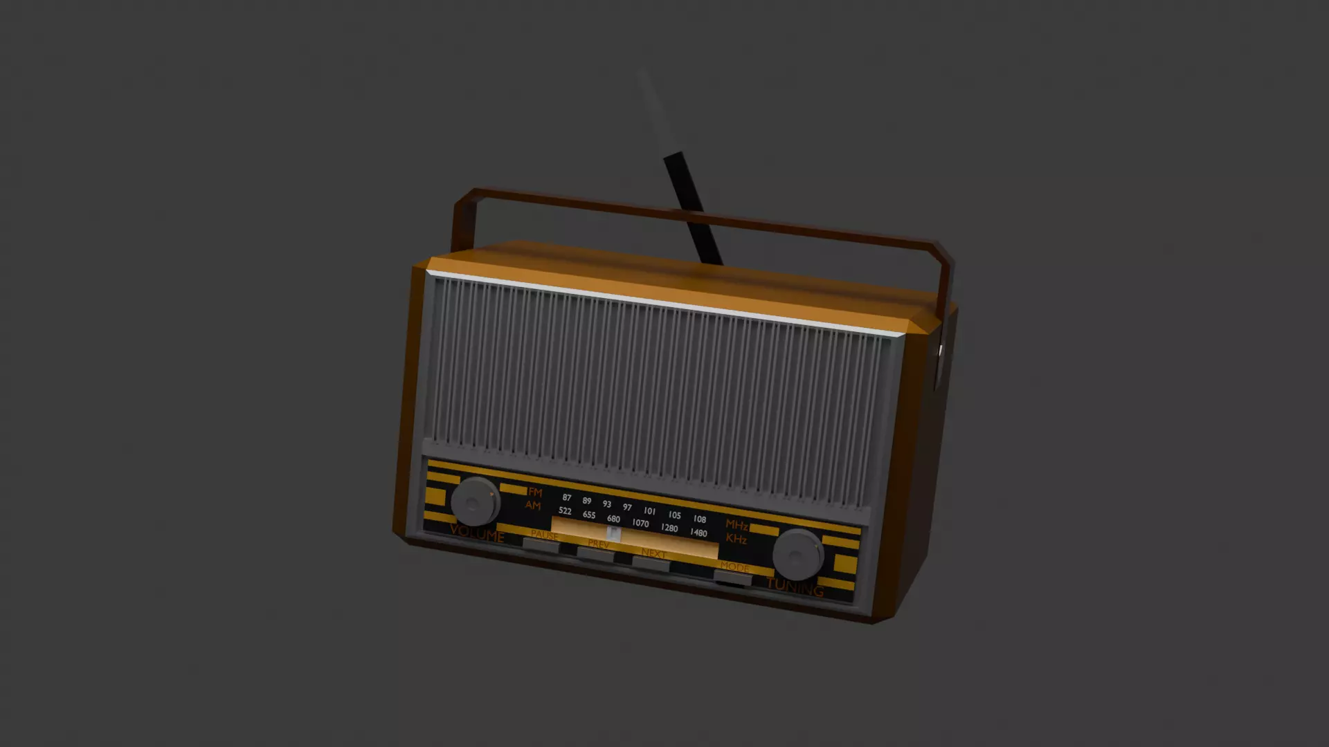 Old Vintage Radio-Game Ready-Unreal Engine 5 Low-poly 3D model