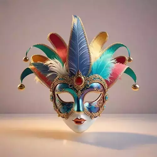 2346 Venetian Carnival Mask Color 3D Model  magic
