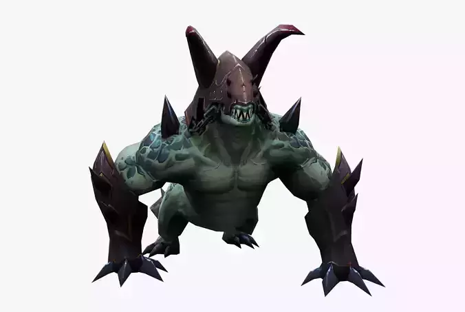 Armored Demon Beast Game Ready 3D Monster 