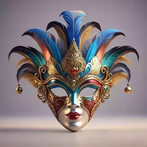 2347Venetian Carnival Mask Color 3D Model  magic