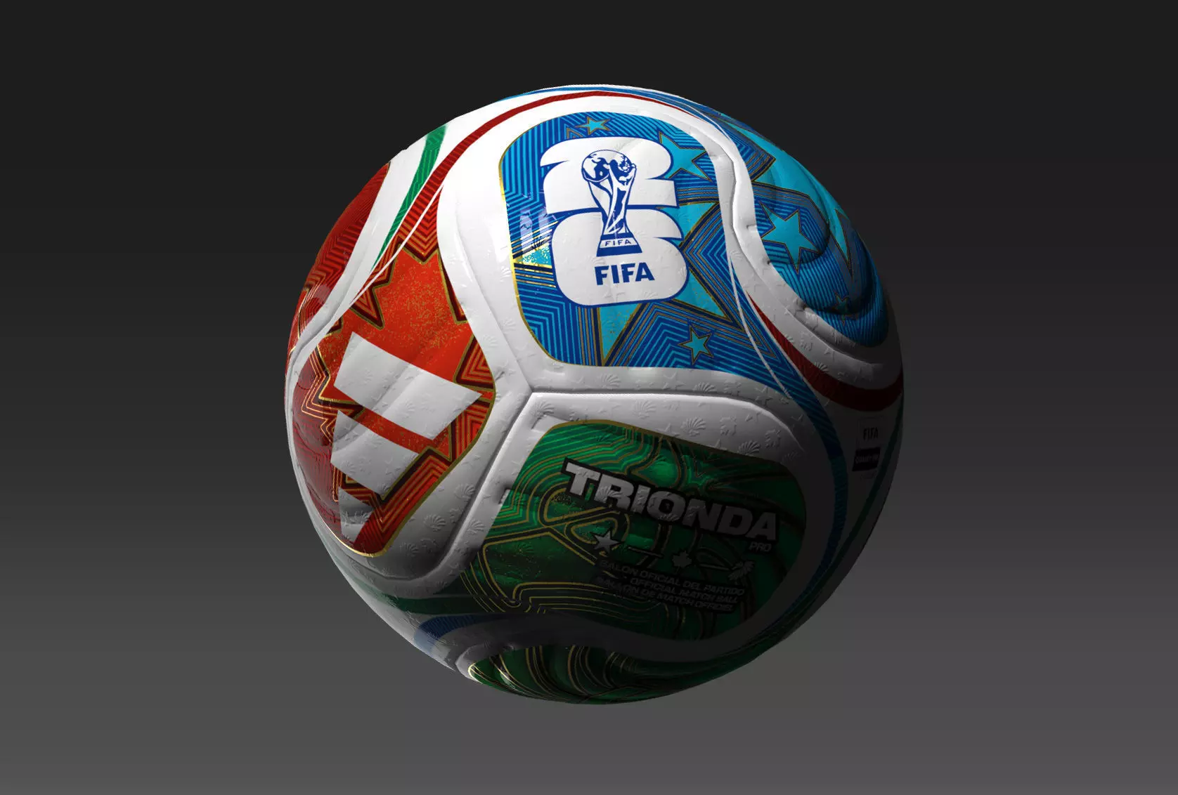 FIFA 2026 Pro ball Adidas Trionda Low poly Low-poly 3D model_0