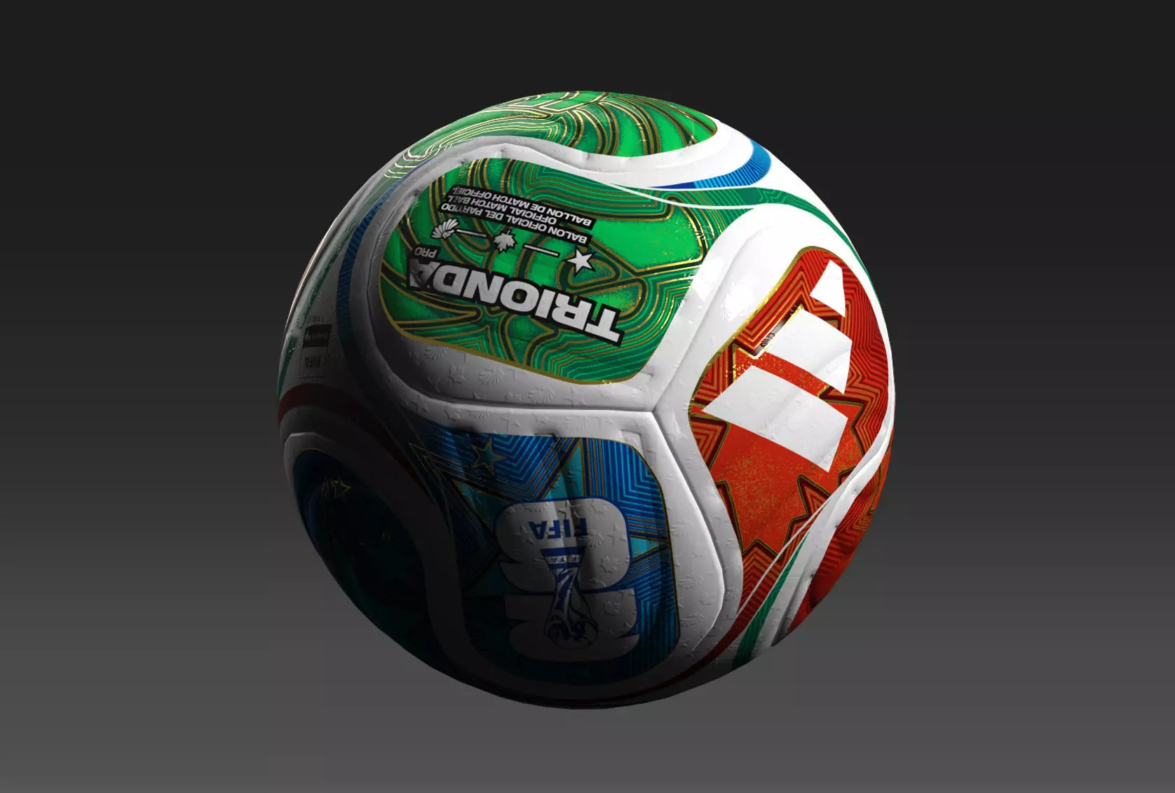 FIFA 2026 Pro ball Adidas Trionda Low poly Low-poly 3D model_9