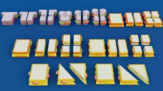 Cartoon Fast Food Pack Low-poly 3D model 7
