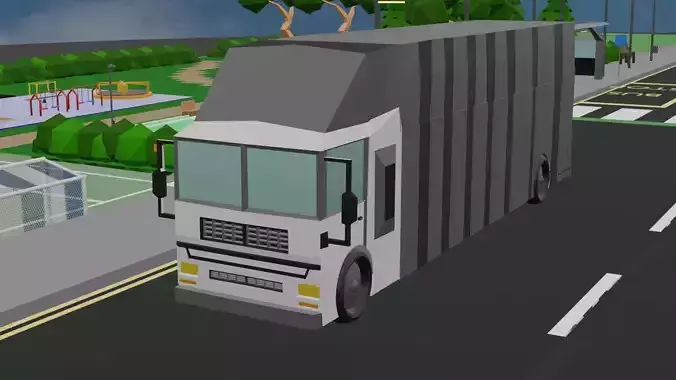 low poly stylized lorry